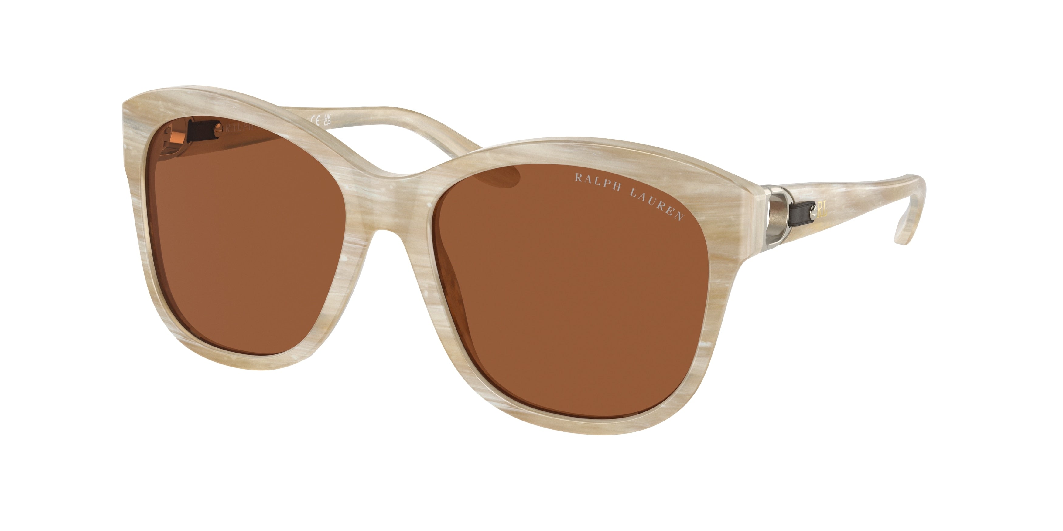 Ralph Lauren RL8190Q Oval Sunglasses  608473-Cream Horn 55-140-17 - Color Map Beige