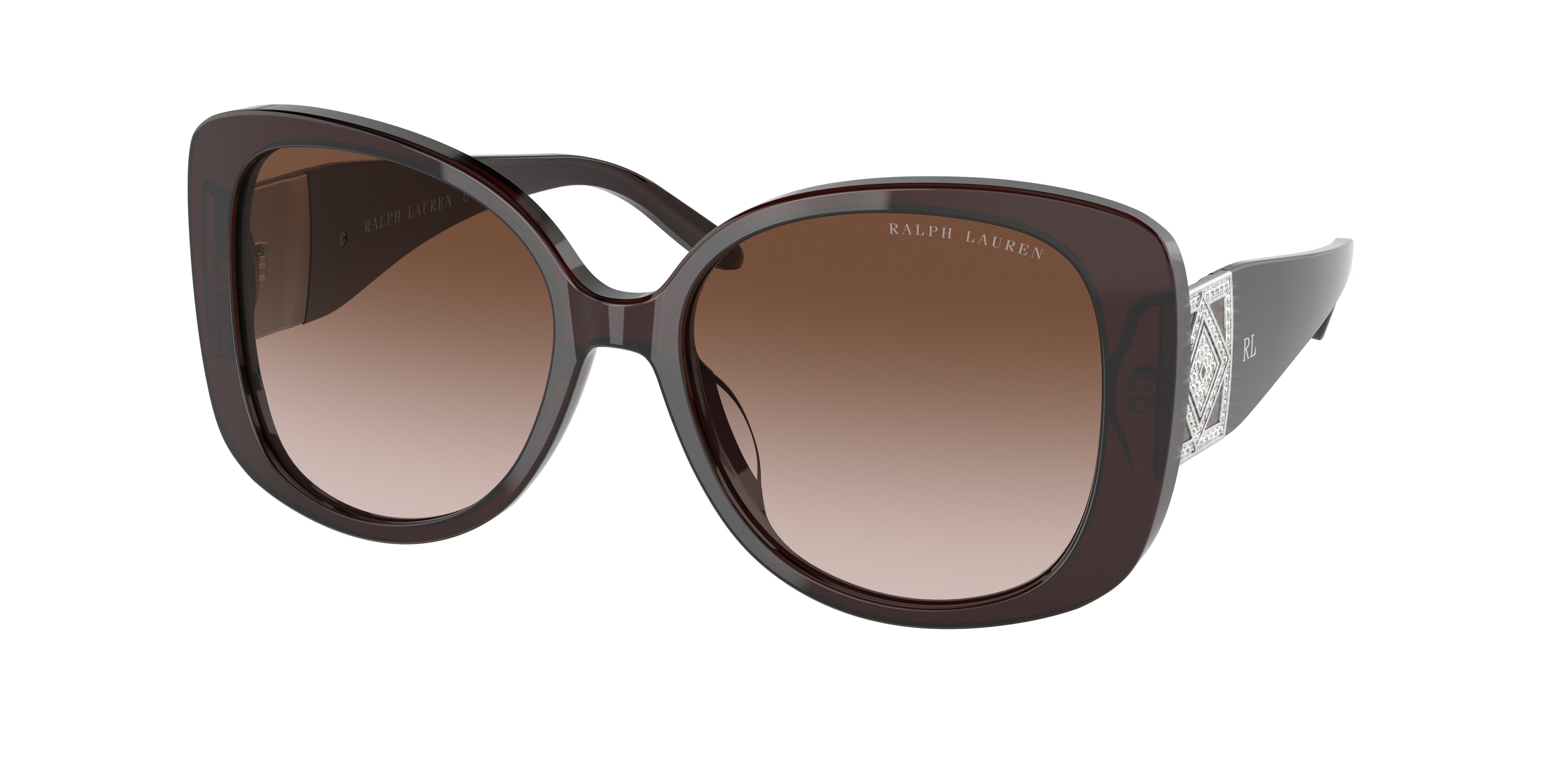 Ralph Lauren RL8196BU Butterfly Sunglasses  585513-Shiny Transp Brown 55-140-17 - Color Map Brown