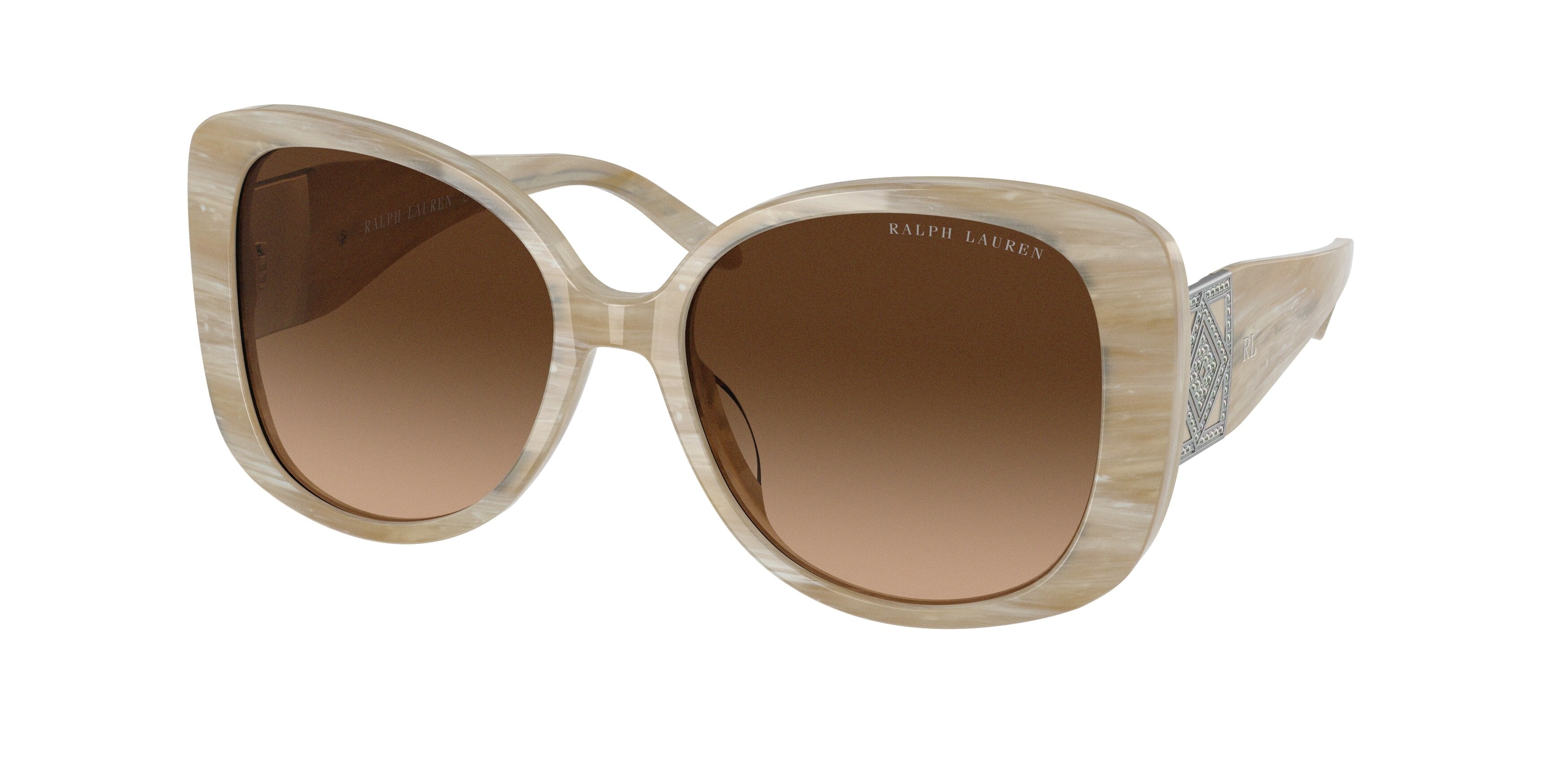 Ralph Lauren RL8196BU Butterfly Sunglasses  599774-Shiny Cream Horn 55-140-17 - Color Map Yellow