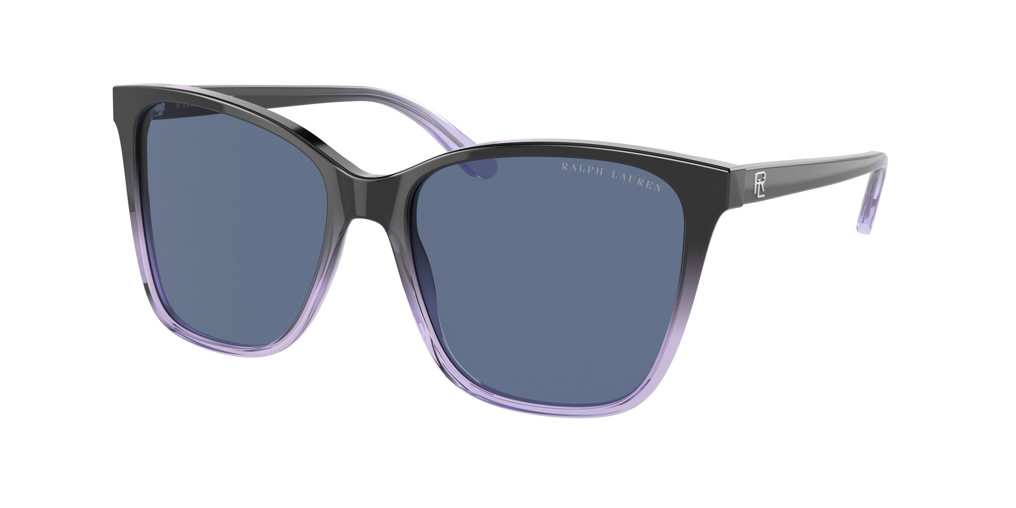 Ralph Lauren RL8201 Pillow Sunglasses  602180-Shiny Gradient Black/ Transparent Blue 56-140-17 - Color Map Black