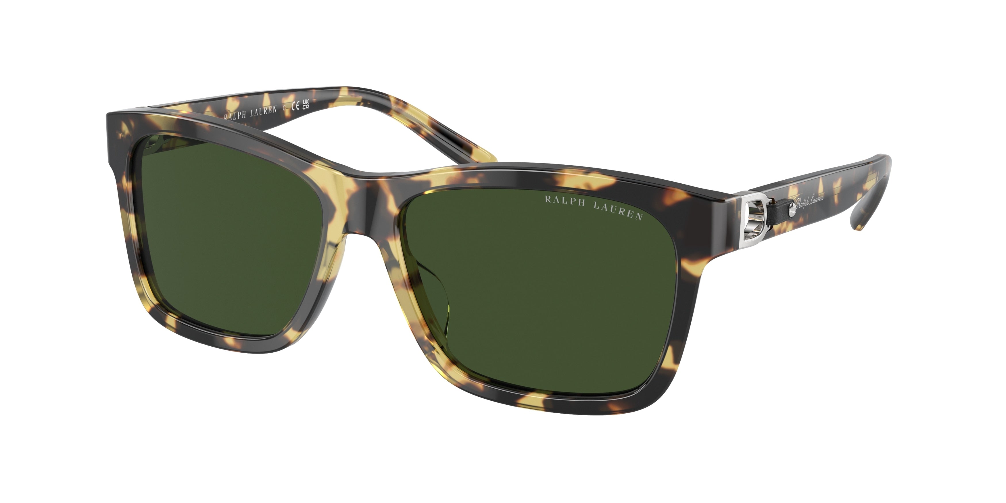 Ralph Lauren RL8203QU Rectangle Sunglasses  500471-Havana Spotty 57-145-16 - Color Map Brown