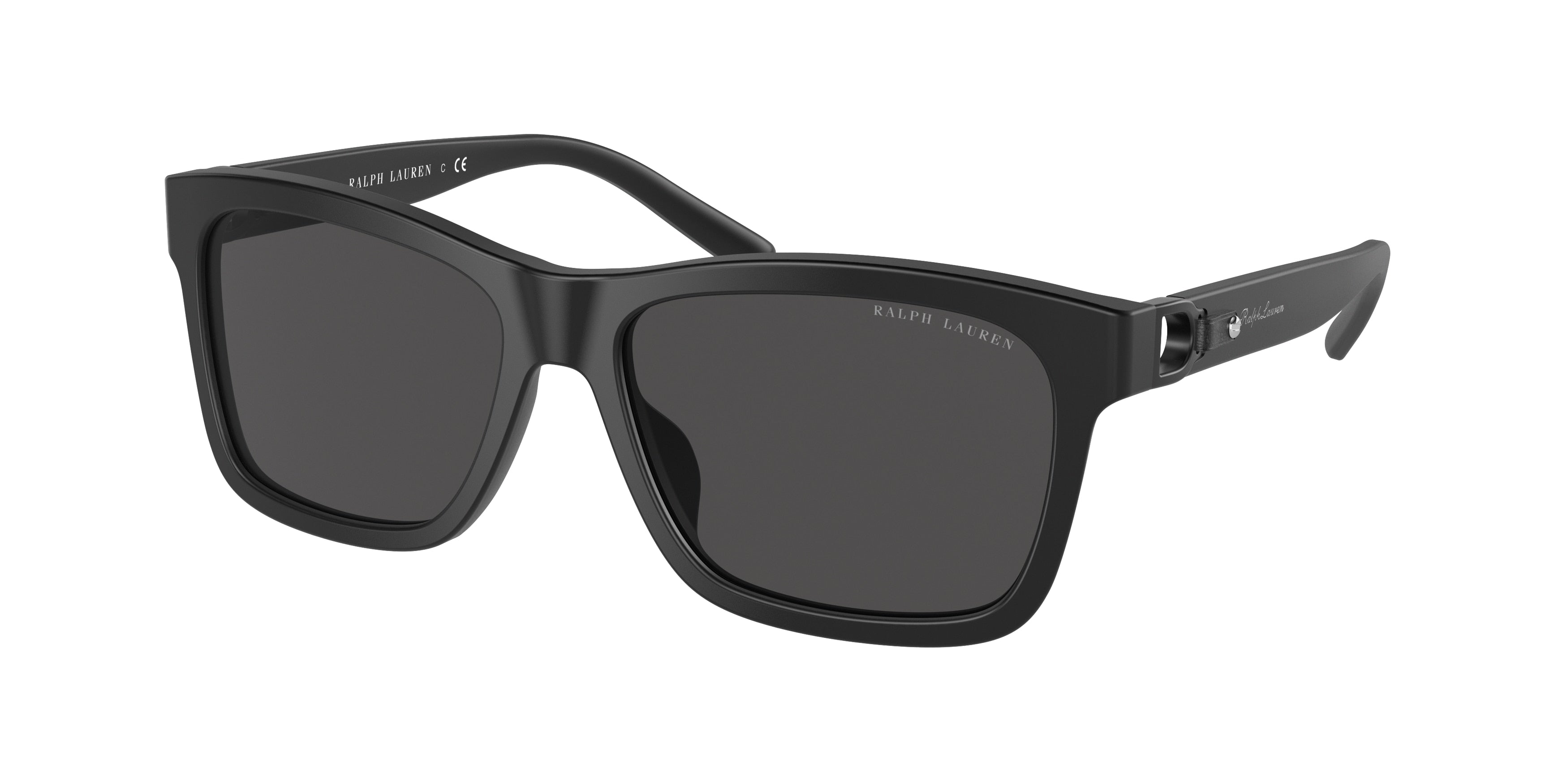 Ralph Lauren RL8203QU Rectangle Sunglasses  537587-Matte Black 57-145-16 - Color Map Black