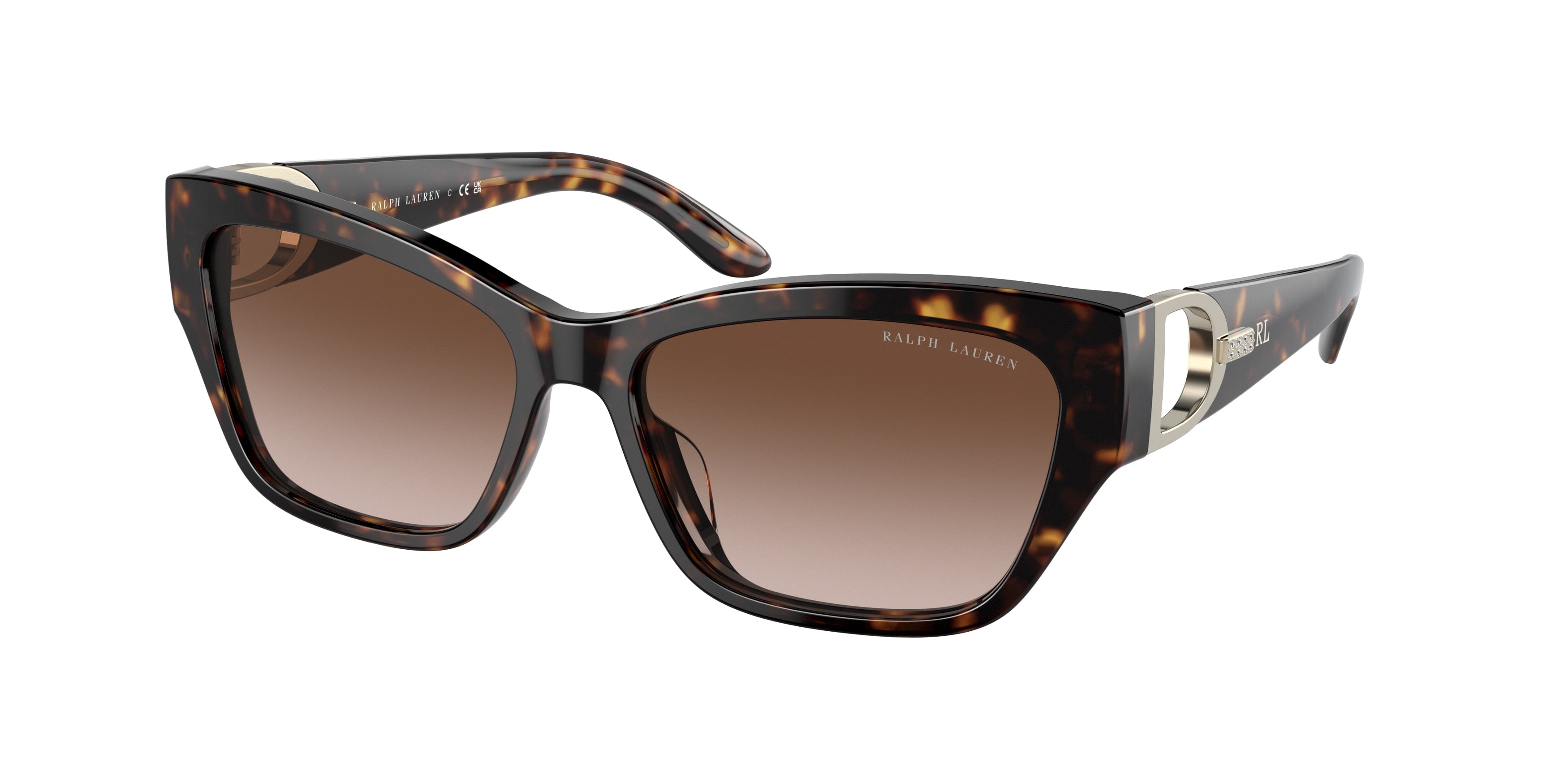 Ralph Lauren THE AUDREY RL8206U Butterfly Sunglasses  500313-Shiny Dark Havana 57-140-16 - Color Map Tortoise