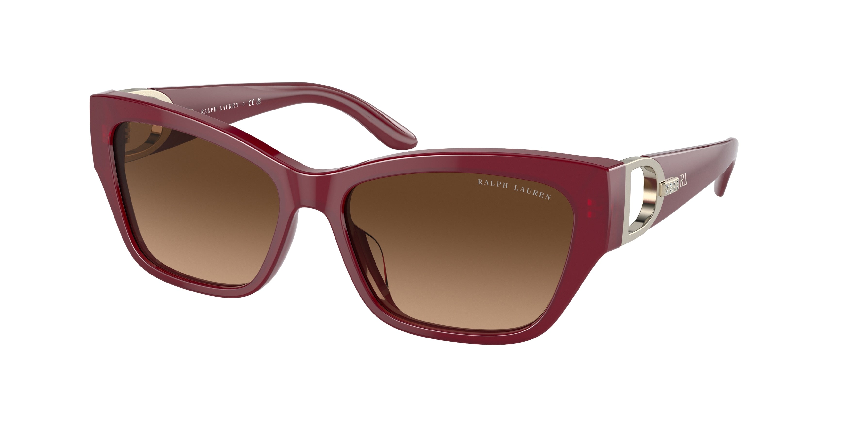 Ralph Lauren THE AUDREY RL8206U Butterfly Sunglasses  591274-Shiny Opal Burgundy 57-140-16 - Color Map Violet