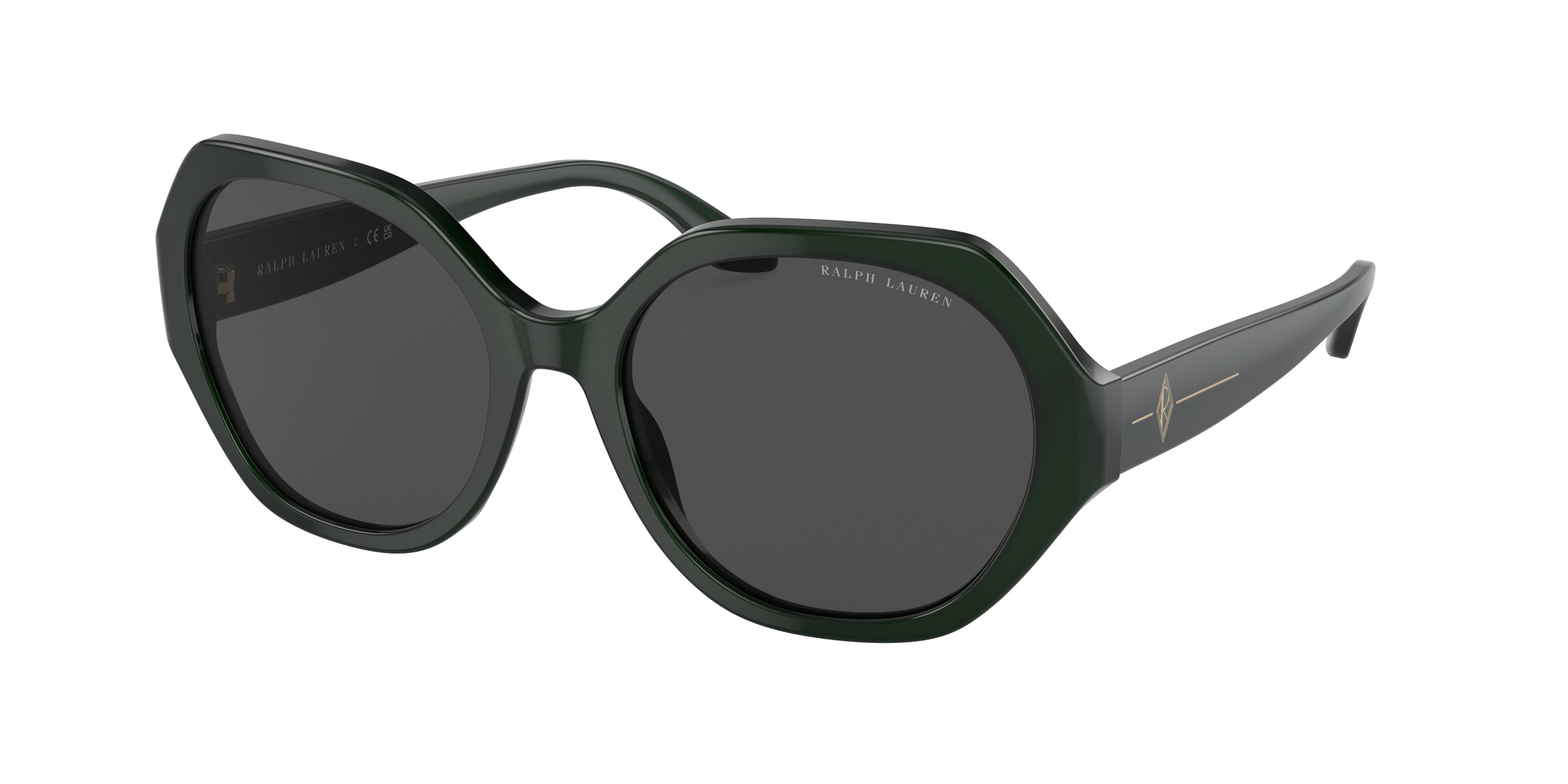 Ralph Lauren RL8208 Irregular Sunglasses  542187-Shiny Forest Green 55-145-18 - Color Map Green