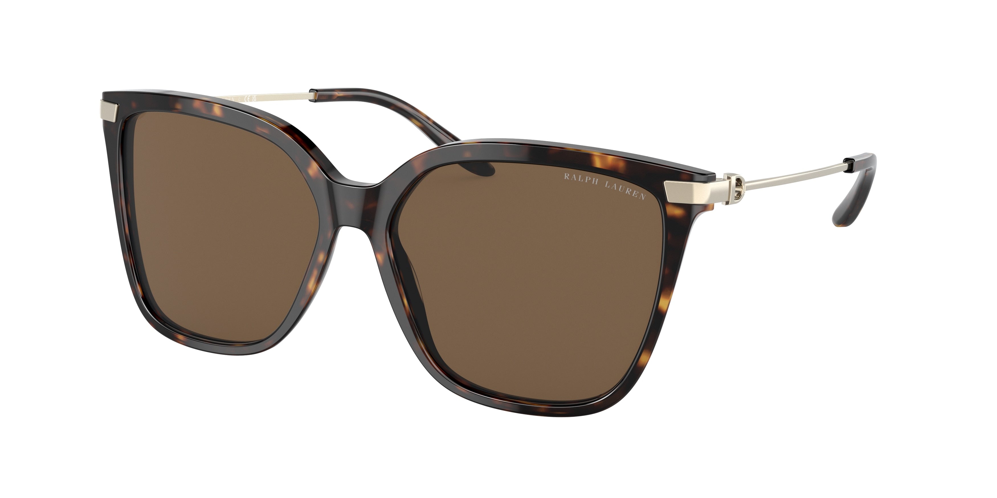 Ralph Lauren THE JACQUIE RL8209 Irregular Sunglasses  500373-Shiny Dark Havana 57-145-15 - Color Map Tortoise