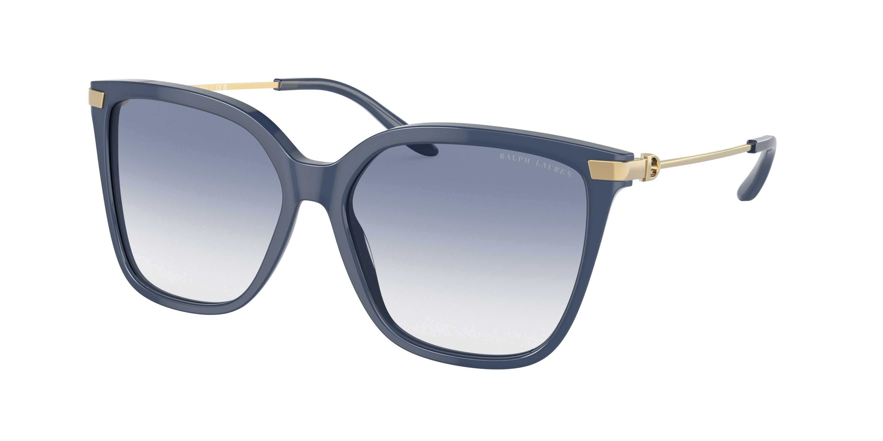 Ralph Lauren THE JACQUIE RL8209 Irregular Sunglasses  537719-Shiny Navy Opaline Blue 57-145-15 - Color Map Blue