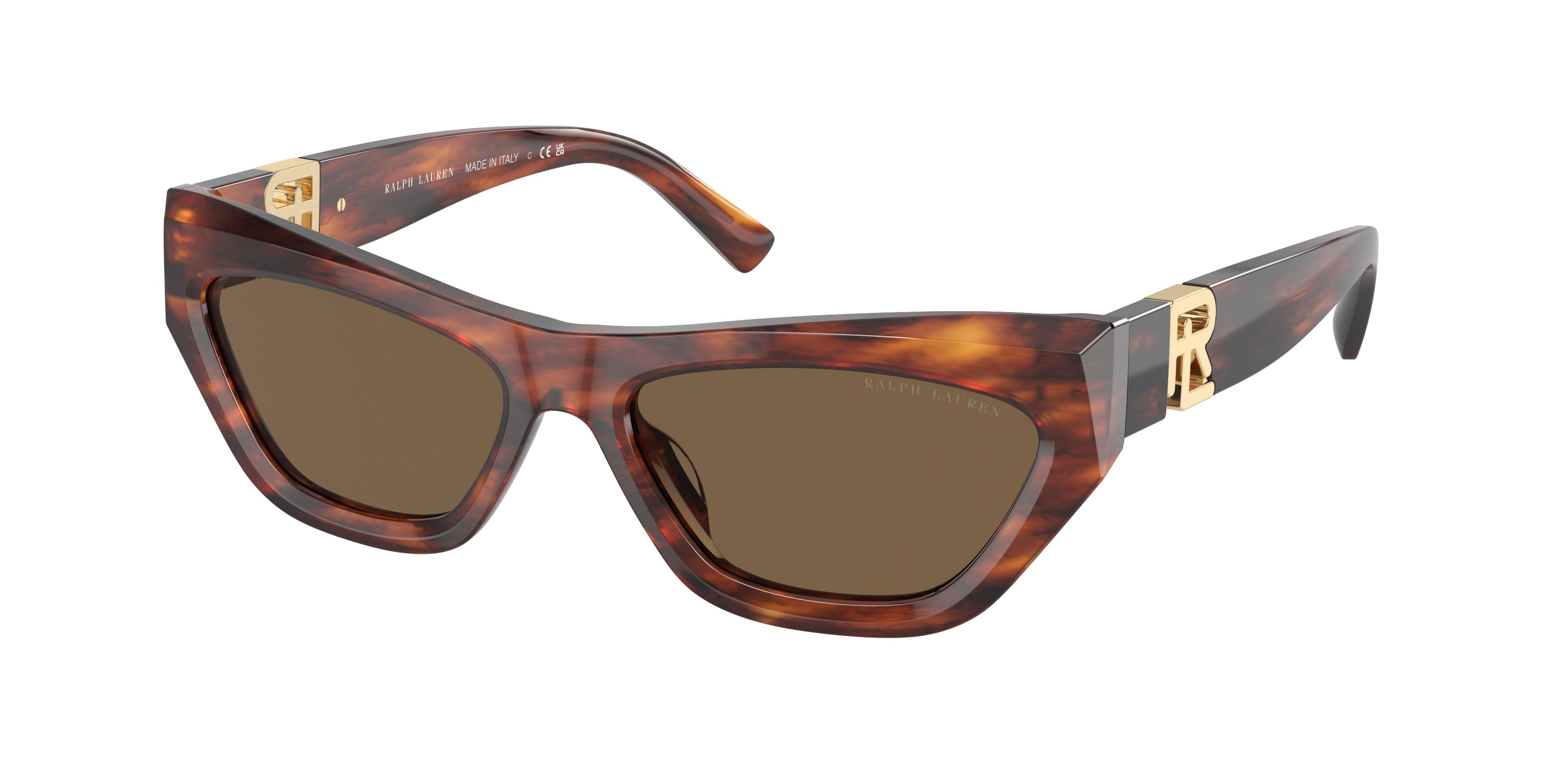 Ralph Lauren THE KIERA RL8218U Cat Eye Sunglasses  500773-Striped Havana 55-145-17 - Color Map Brown