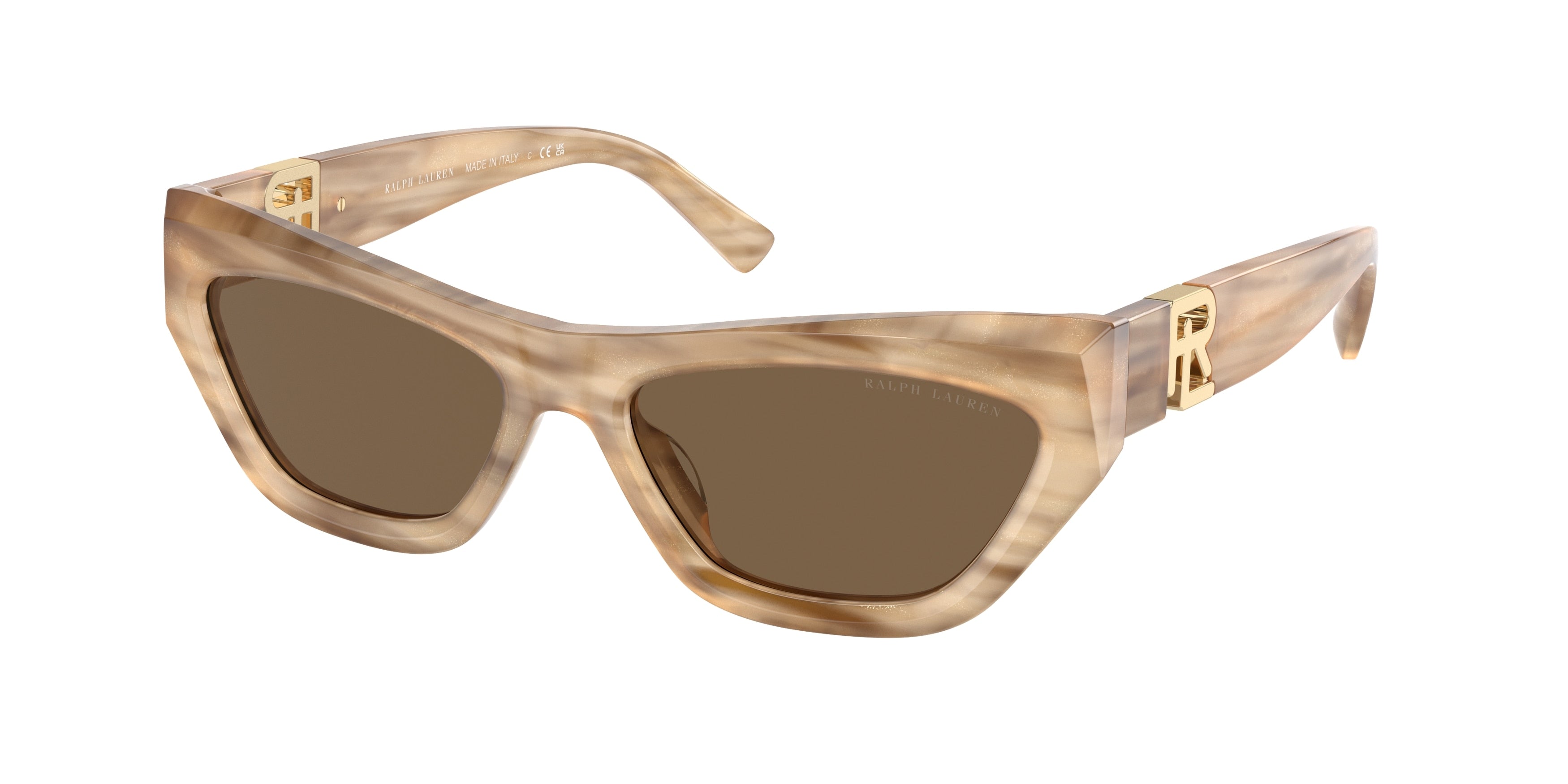 Ralph Lauren THE KIERA RL8218U Cat Eye Sunglasses  610673-Brown Oyster 55-145-17 - Color Map Brown
