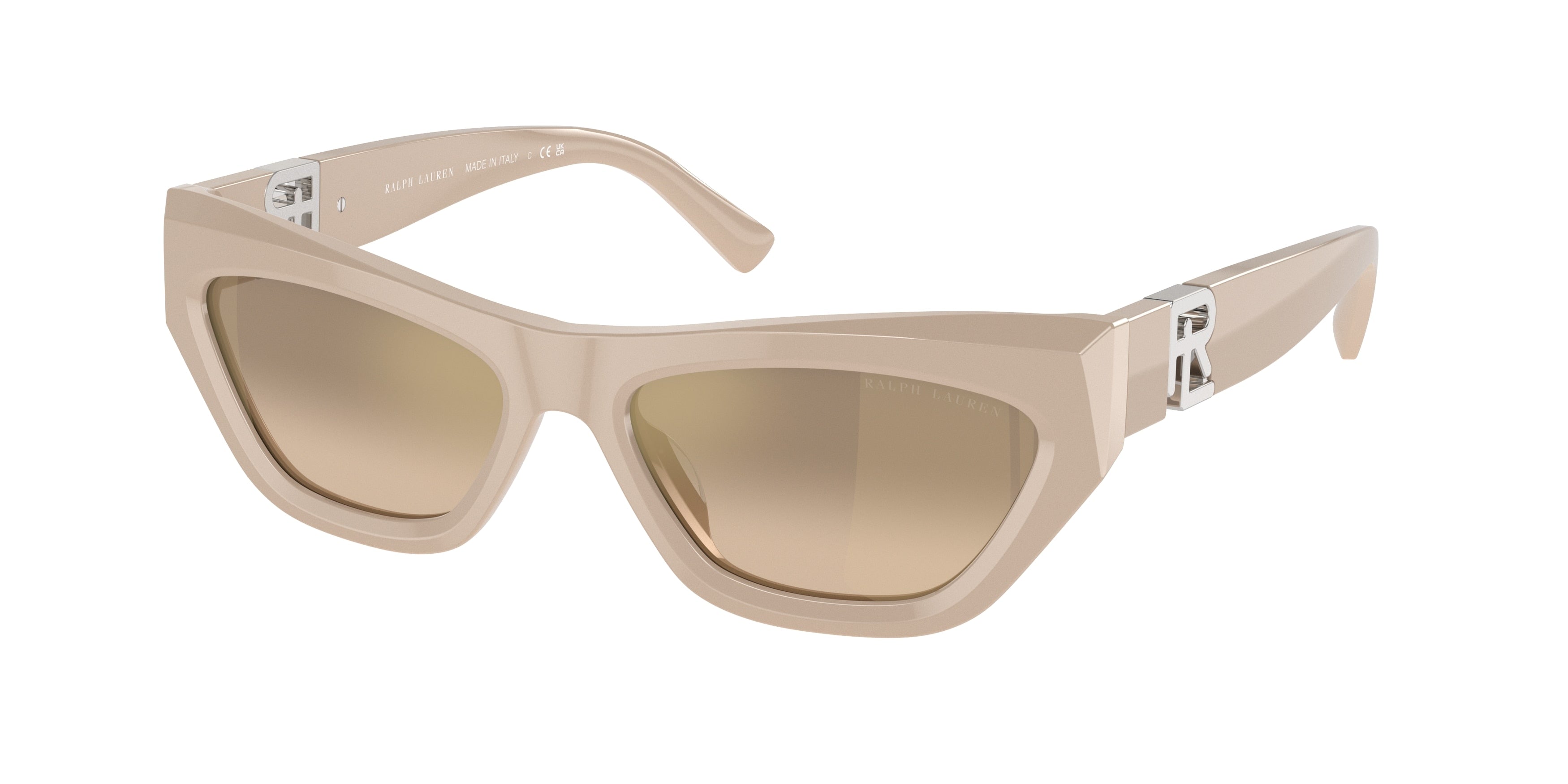 Ralph Lauren THE KIERA RL8218U Cat Eye Sunglasses  61086Y-Solid Beige 55-145-17 - Color Map Brown