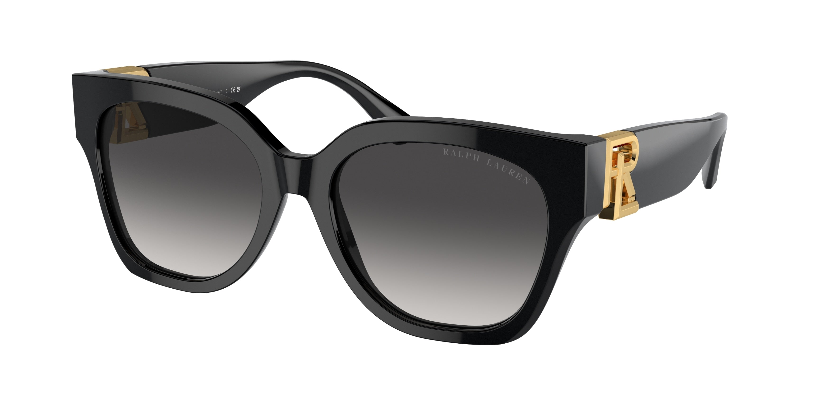 Ralph Lauren THE OVERSZED RICKY RL8221 Butterfly Sunglasses  50018G-Black 55-145-18 - Color Map Black