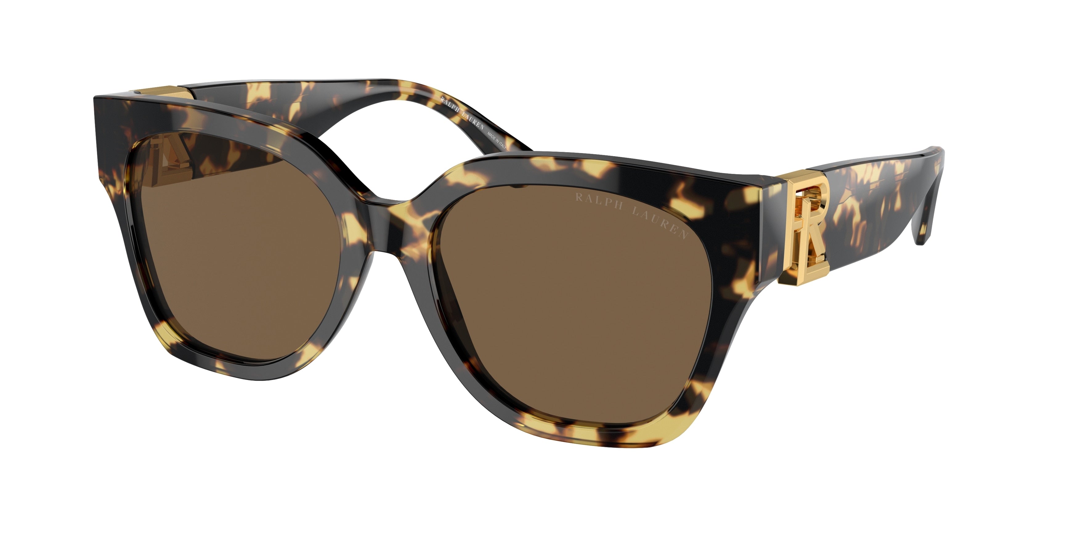 Ralph Lauren THE OVERSZED RICKY RL8221 Butterfly Sunglasses  500473-Spotty Havana 55-145-18 - Color Map Brown