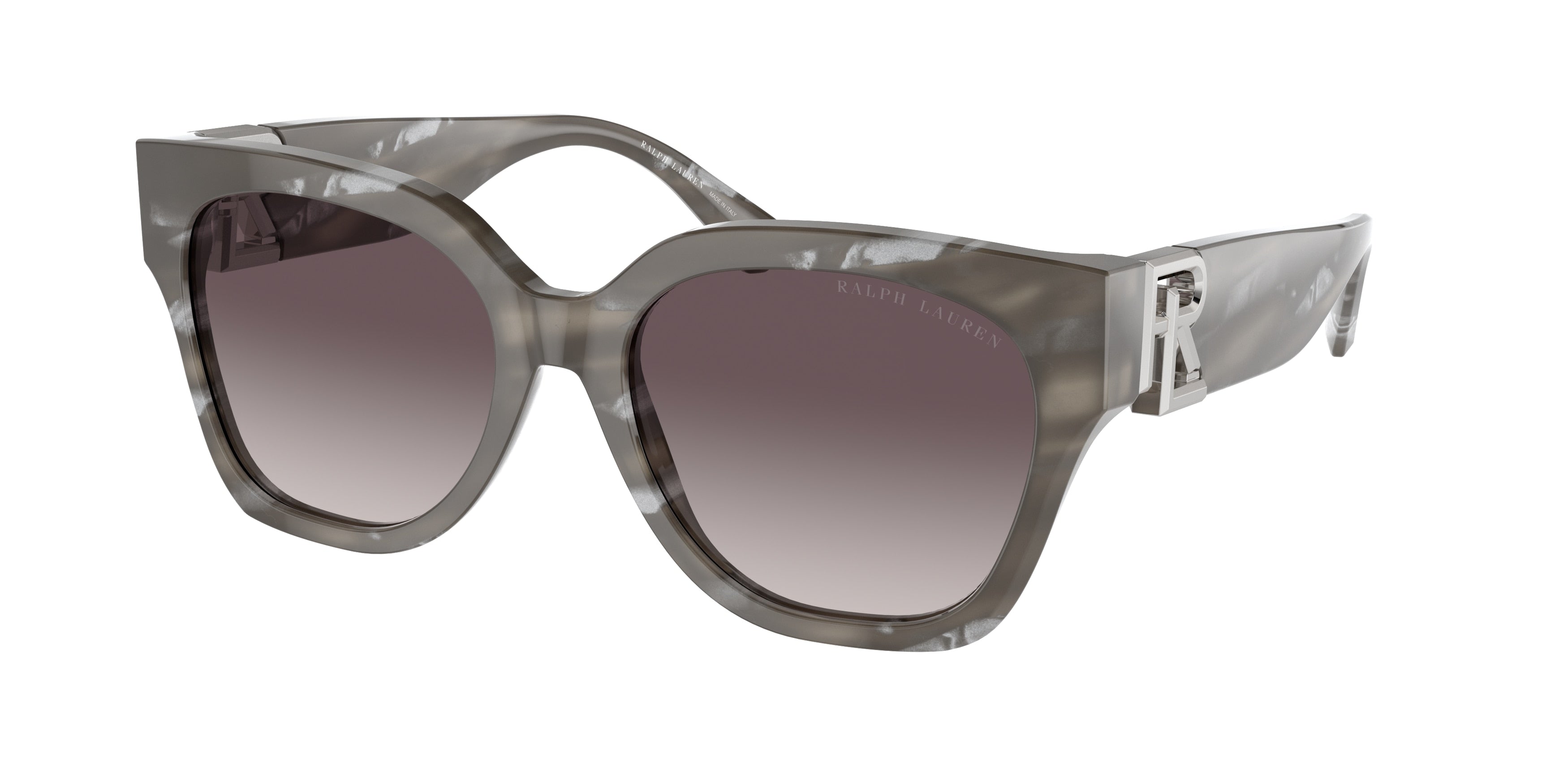 Ralph Lauren THE OVERSZED RICKY RL8221 Butterfly Sunglasses  617511-Oystershell Black 55-145-18 - Color Map Black