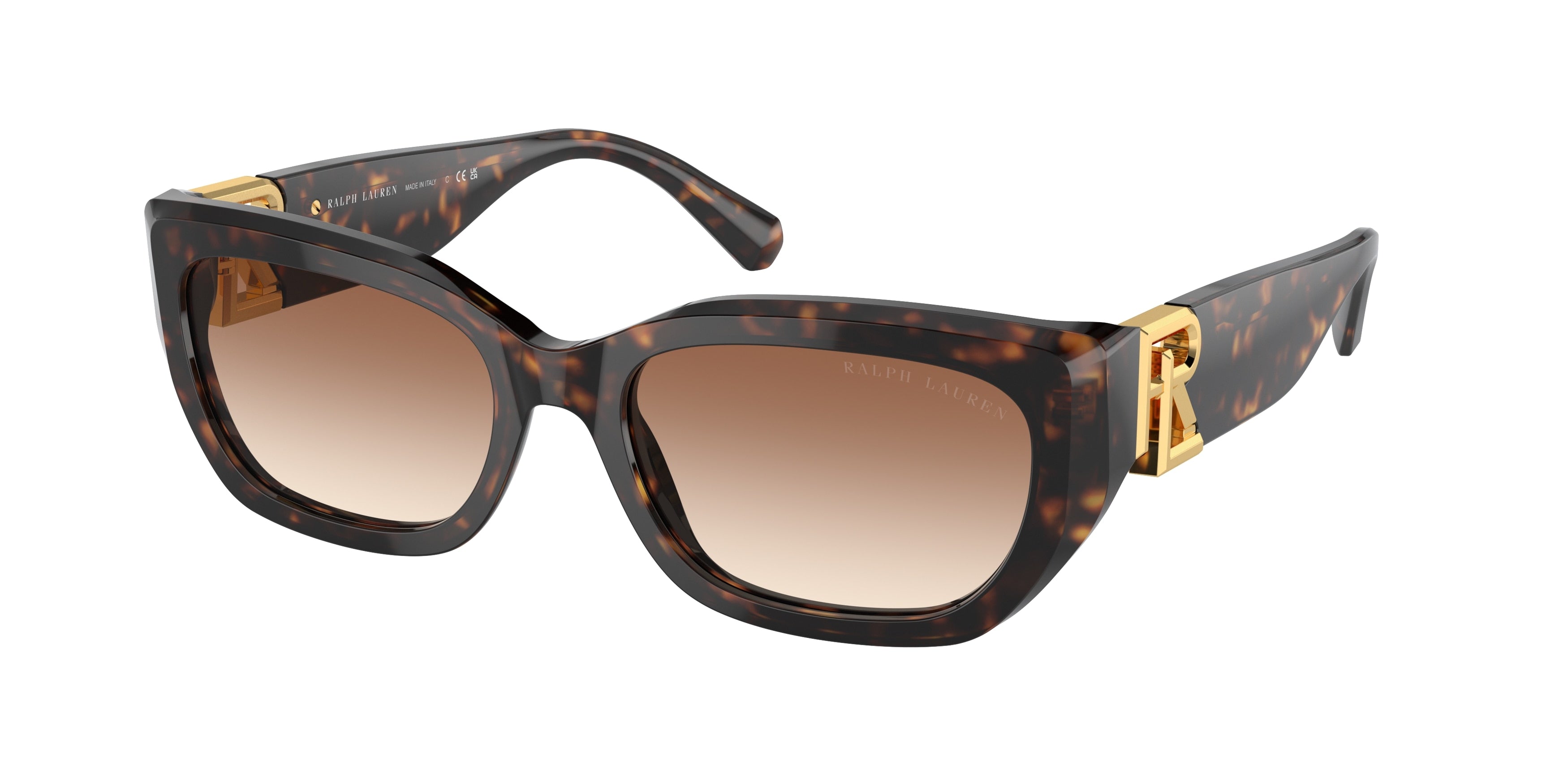 Ralph Lauren THE BRIDGET RL8222 Cat Eye Sunglasses  500313-Dark Havana 55-145-18 - Color Map Brown