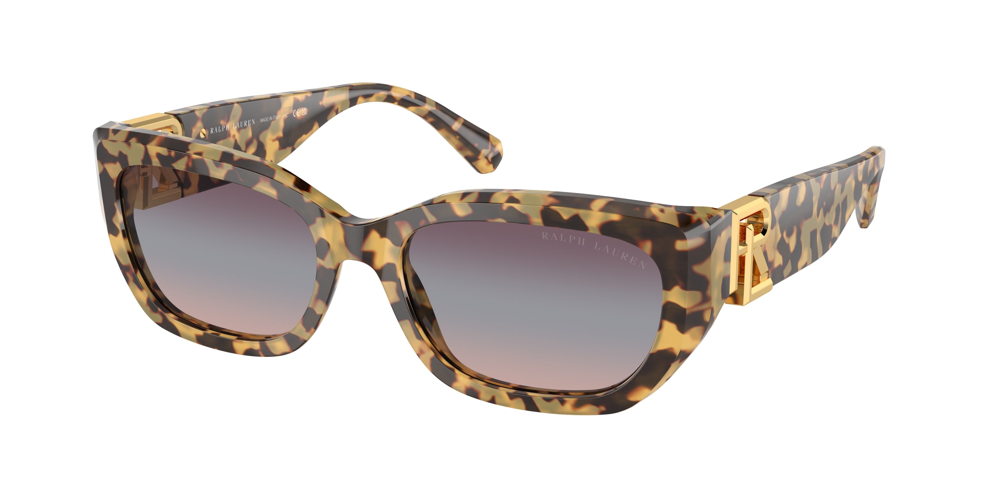 Ralph Lauren THE BRIDGET RL8222 Cat Eye Sunglasses  6178I6-Spotty Havana 55-145-18 - Color Map Brown