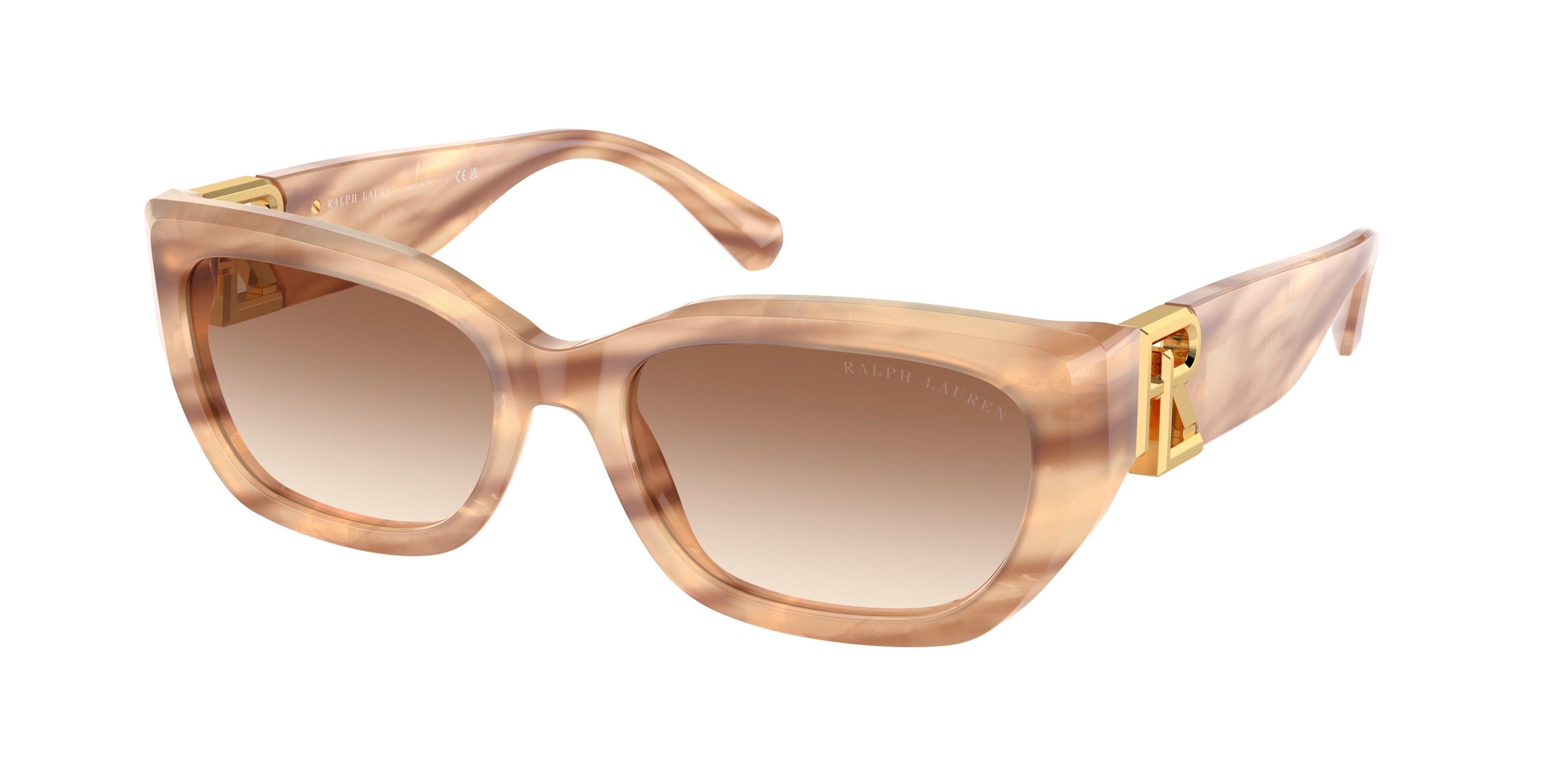 Ralph Lauren THE BRIDGET RL8222 Cat Eye Sunglasses  617913-Oystershell Brown 55-145-18 - Color Map Brown