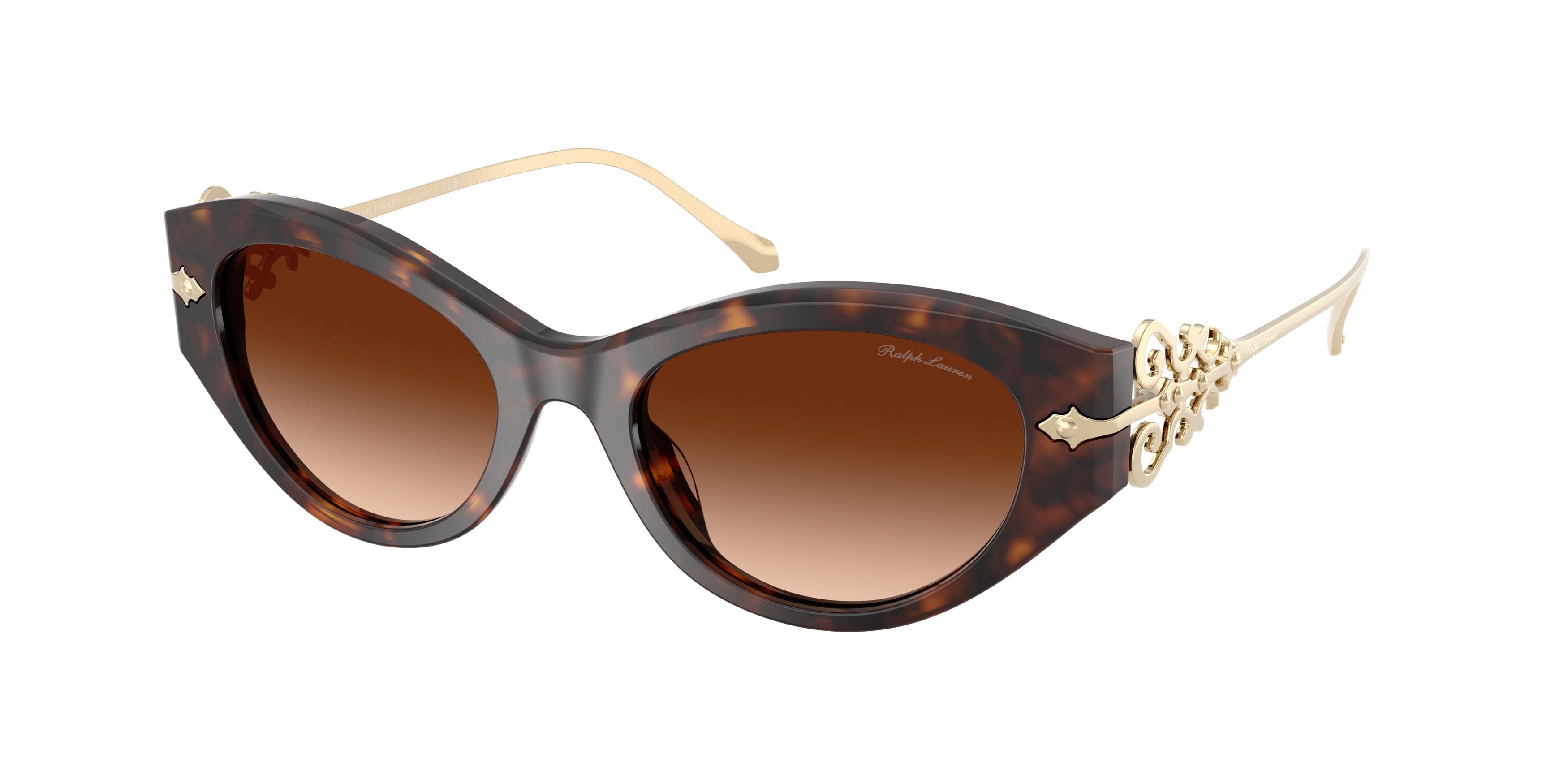 Ralph Lauren RL8227U Cat Eye Sunglasses  500374-Dark Havana 52-140-19 - Color Map Brown