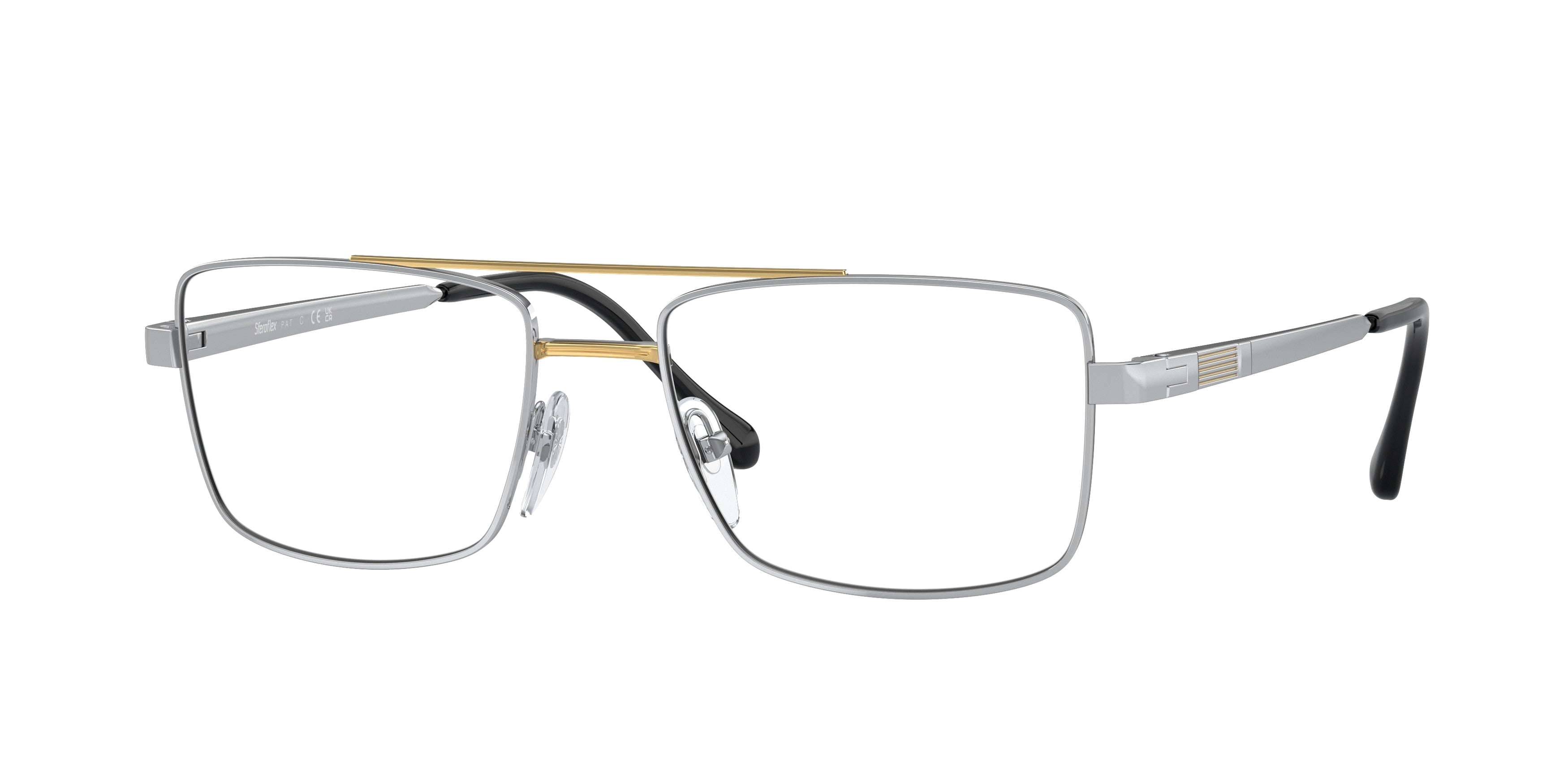 Sferoflex SF2296 Square Eyeglasses  131-Silver/Gold 58-145-18 - Color Map Silver