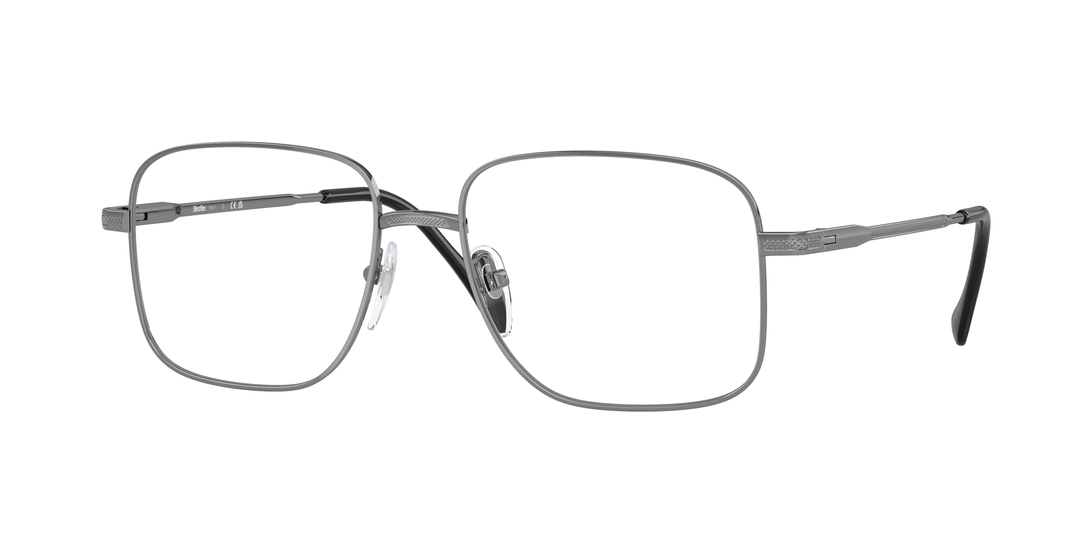 Sferoflex SF2298 Square Eyeglasses  268-Shiny Gunmetal 55-140-17 - Color Map Grey