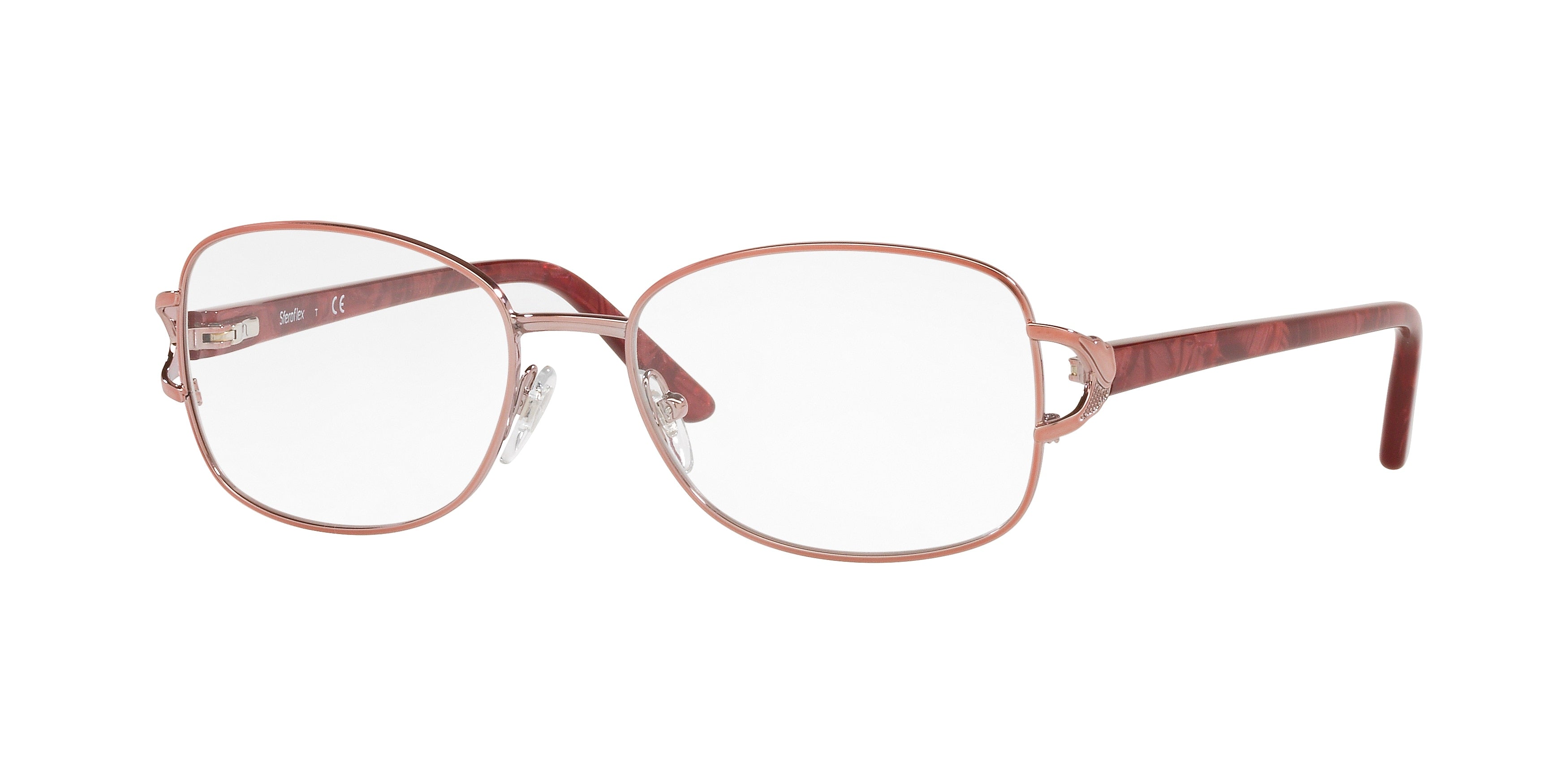 Sferoflex SF2572 Square Eyeglasses  489-Shiny Pink 52-135-16 - Color Map Pink