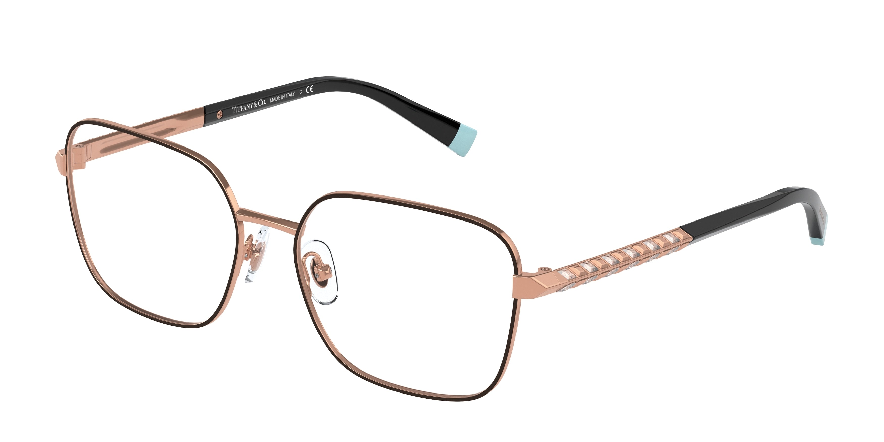 Tiffany TF1140B Rectangle Eyeglasses  6161-Black On Rubedo 53-140-16 - Color Map Black