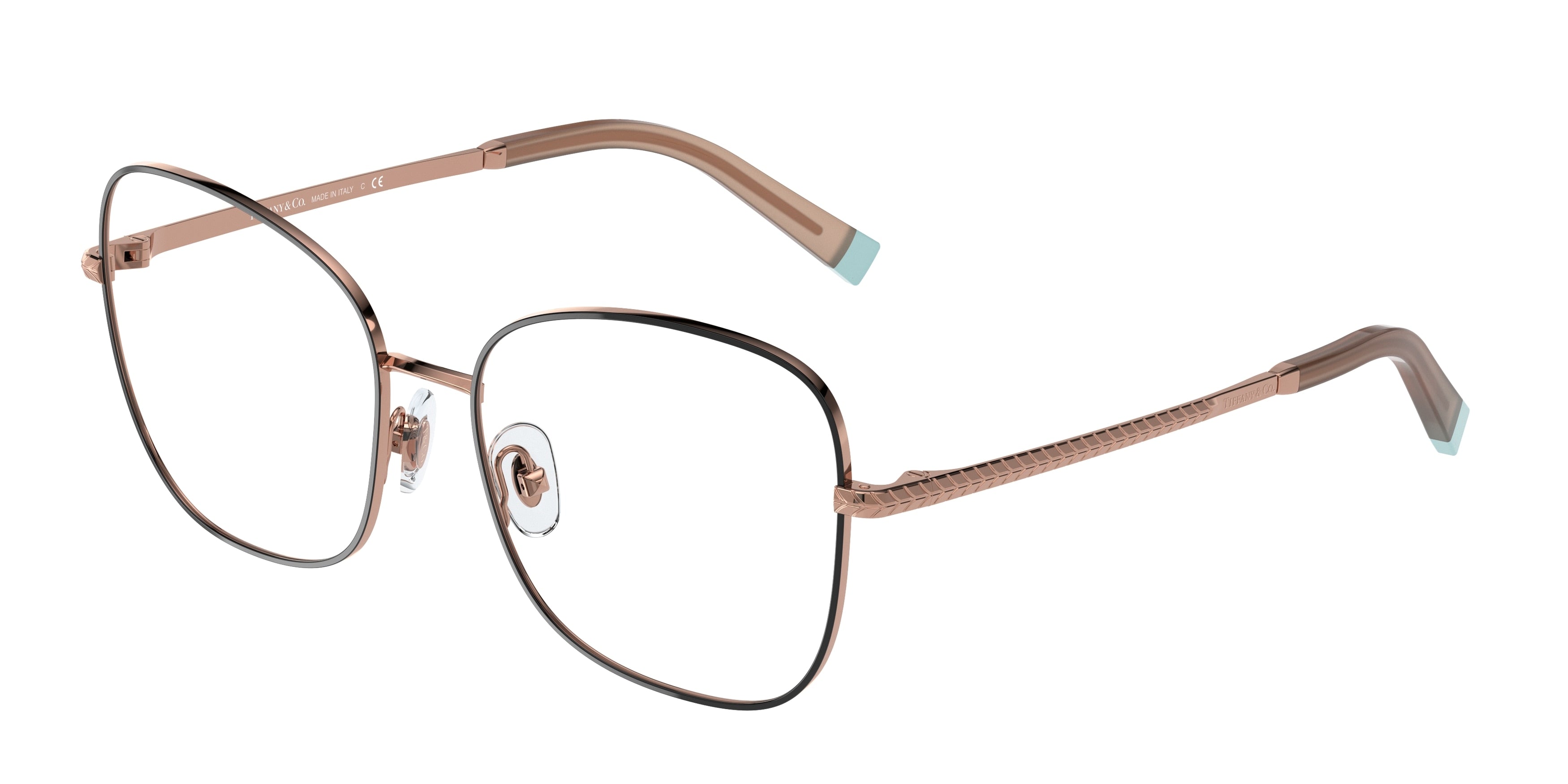 Tiffany TF1146 Square Eyeglasses  6162-Black On Rubedo 54-140-16 - Color Map Black