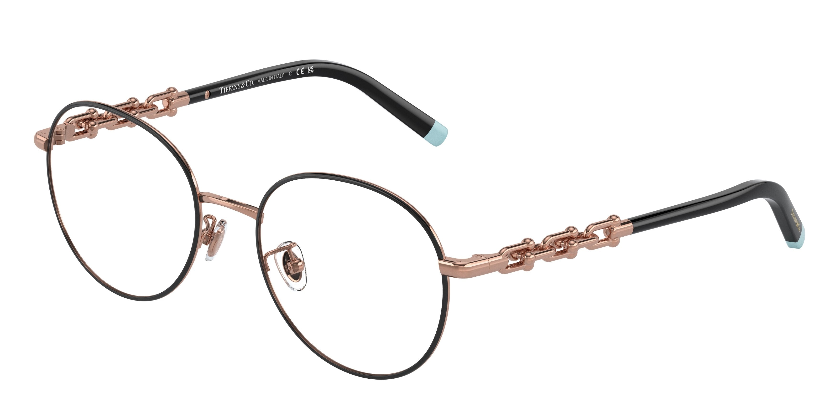 Tiffany TF1148D Round Eyeglasses  6162-Black On Rubedo 53-145-19 - Color Map Black