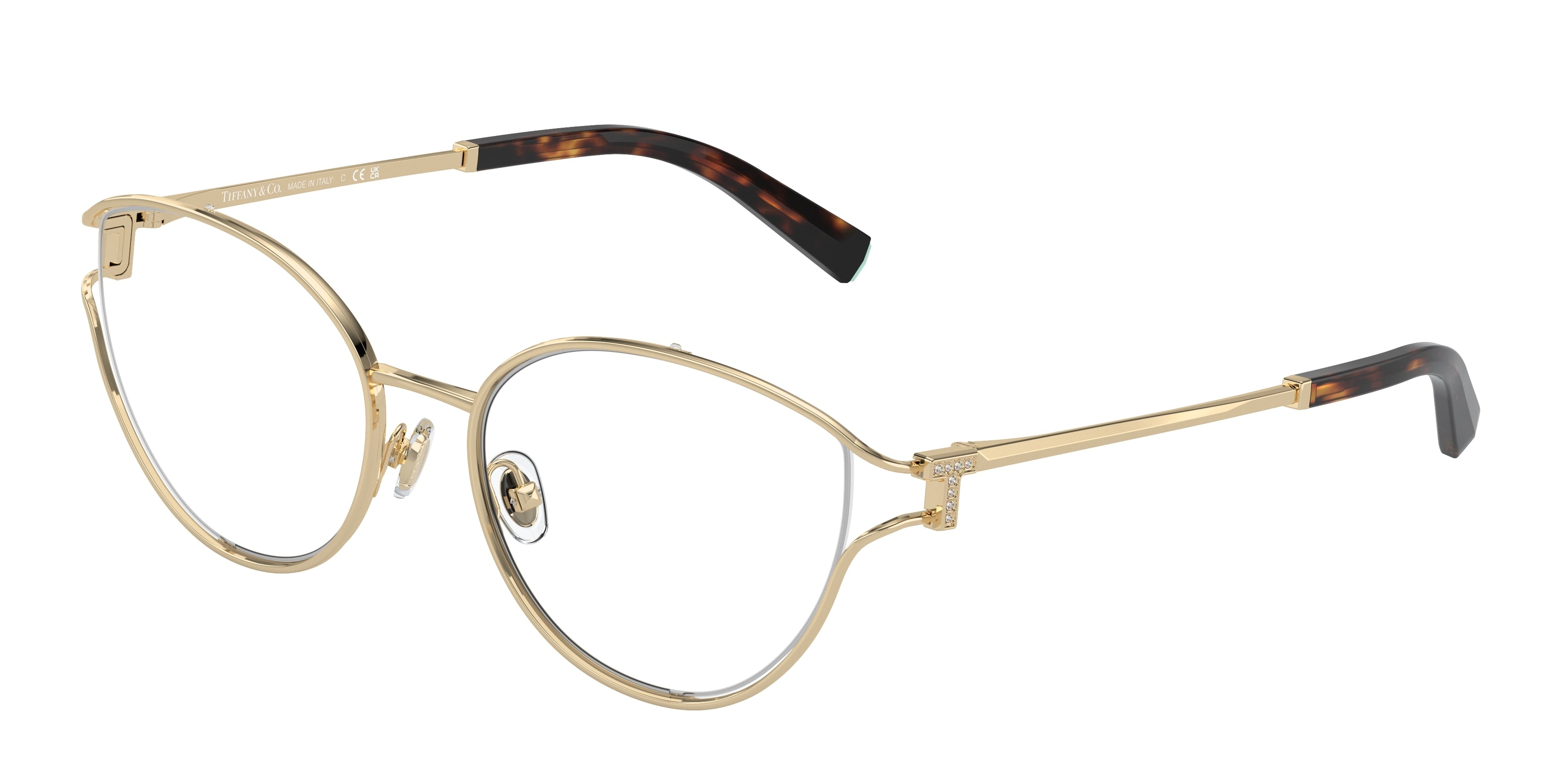 Tiffany TF1157B Oval Eyeglasses  6021-Pale Gold 54-135-18 - Color Map Gold