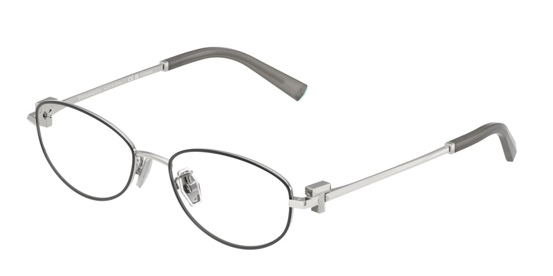 Tiffany TF1162TD Oval Eyeglasses  6001-Black On Silver 52-140-17 - Color Map Black