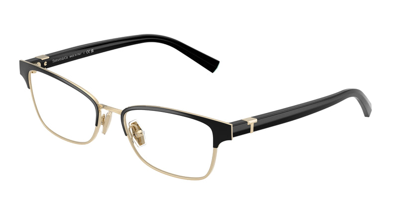 Tiffany TF1168 Pillow Eyeglasses  6164-Black On Pale Gold 53-140-17 - Color Map Black