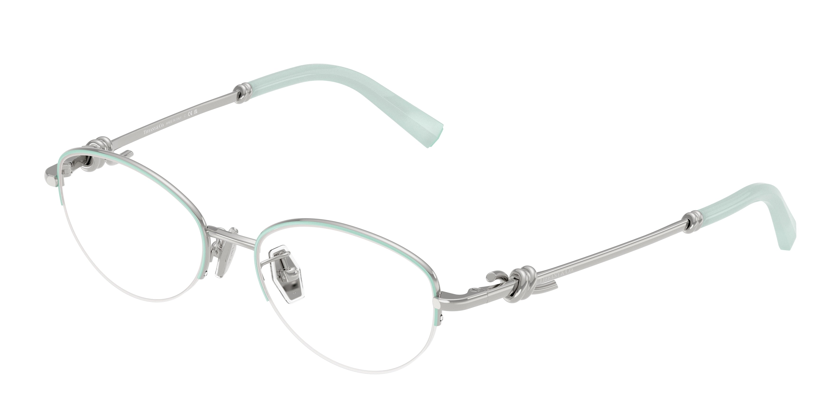 Tiffany TF1171D Oval Eyeglasses  6151-Tiffany Blue On Silver 51-140-17 - Color Map Blue