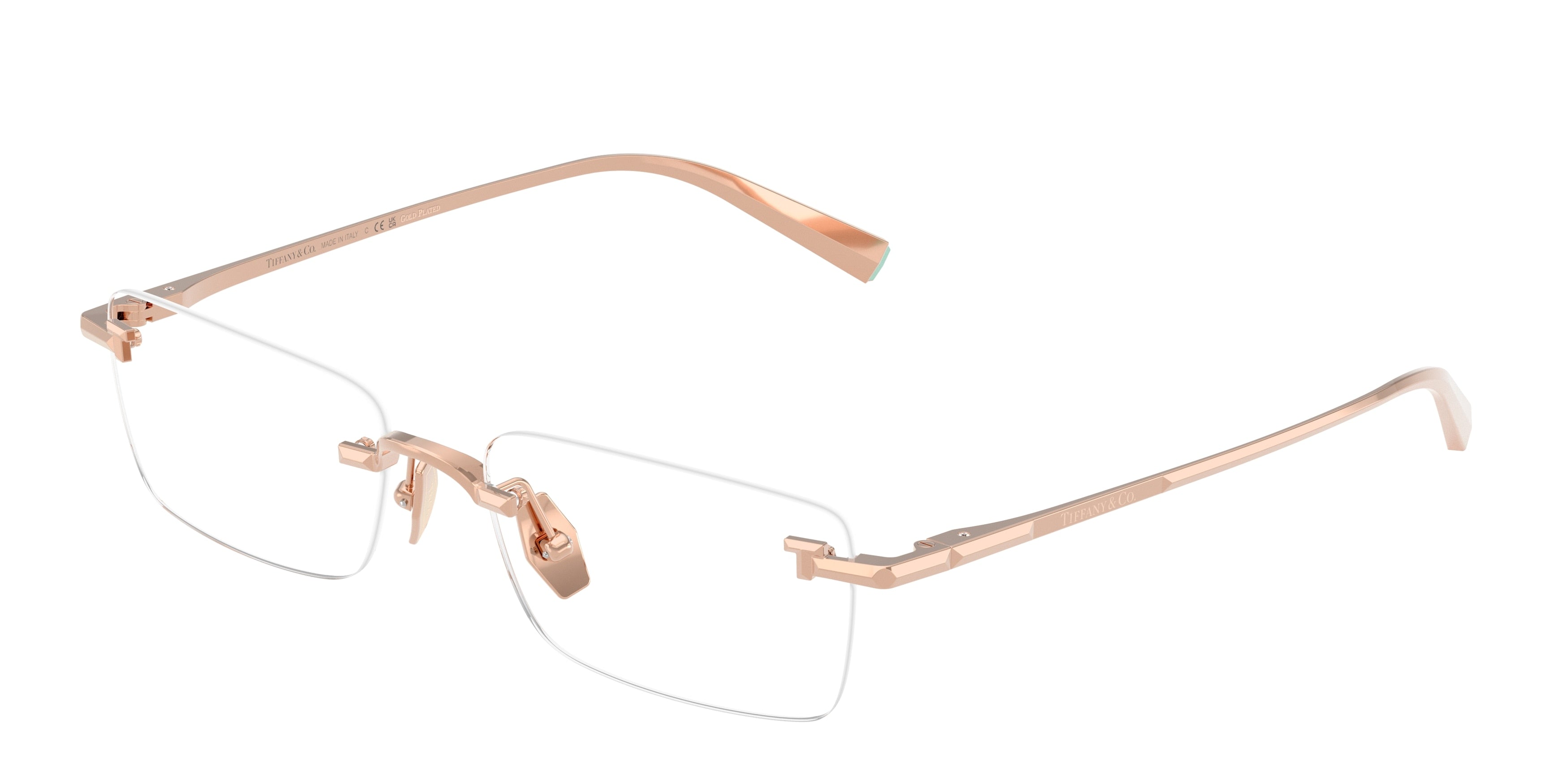 Tiffany TF1177KB Rectangle Eyeglasses  6222-Rose Gold Plated 54-140-17 - Color Map Gold