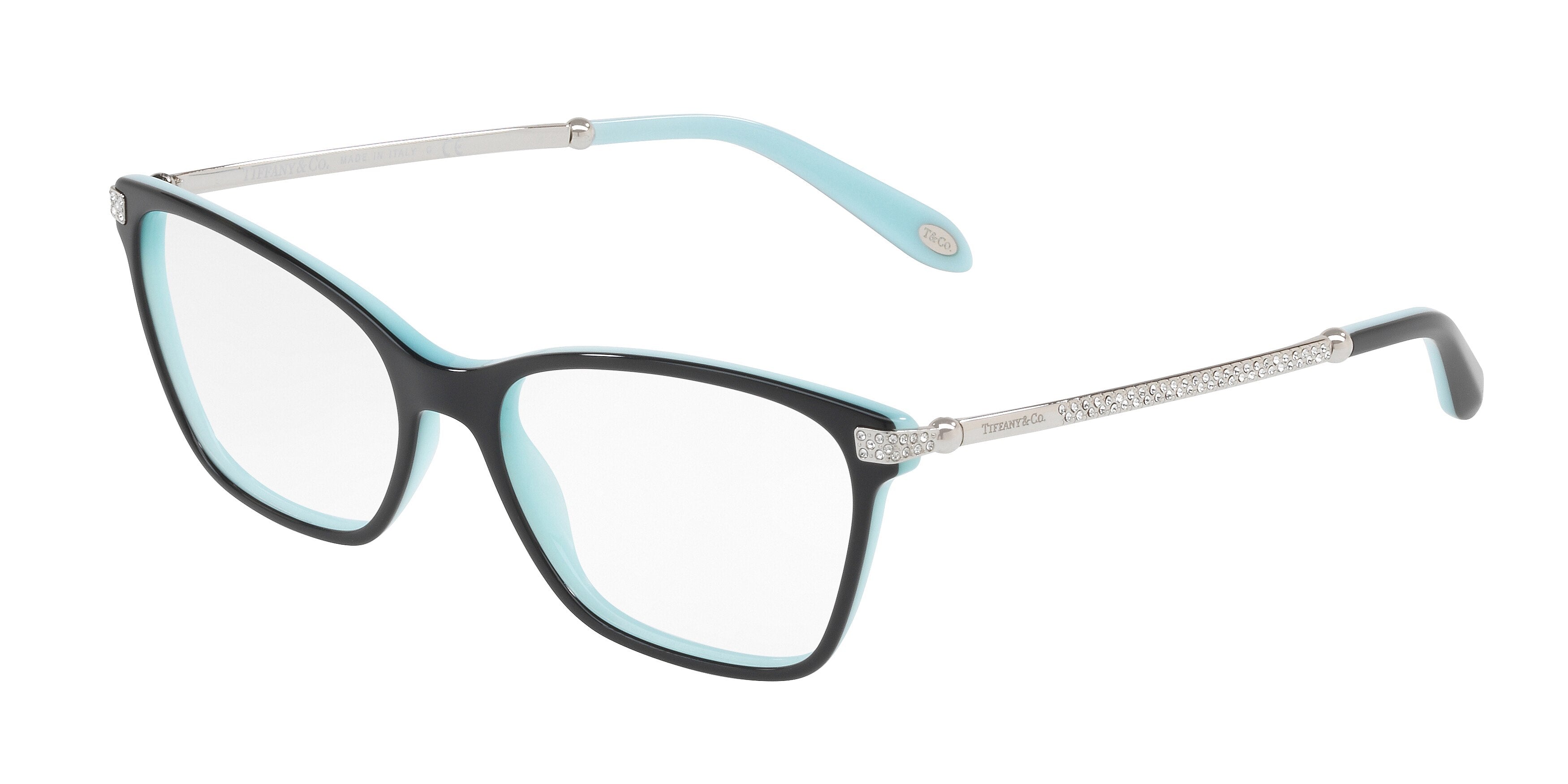 Tiffany TF2158B Butterfly Eyeglasses  8055-Black On Tiffany Blue 54-140-16 - Color Map Black