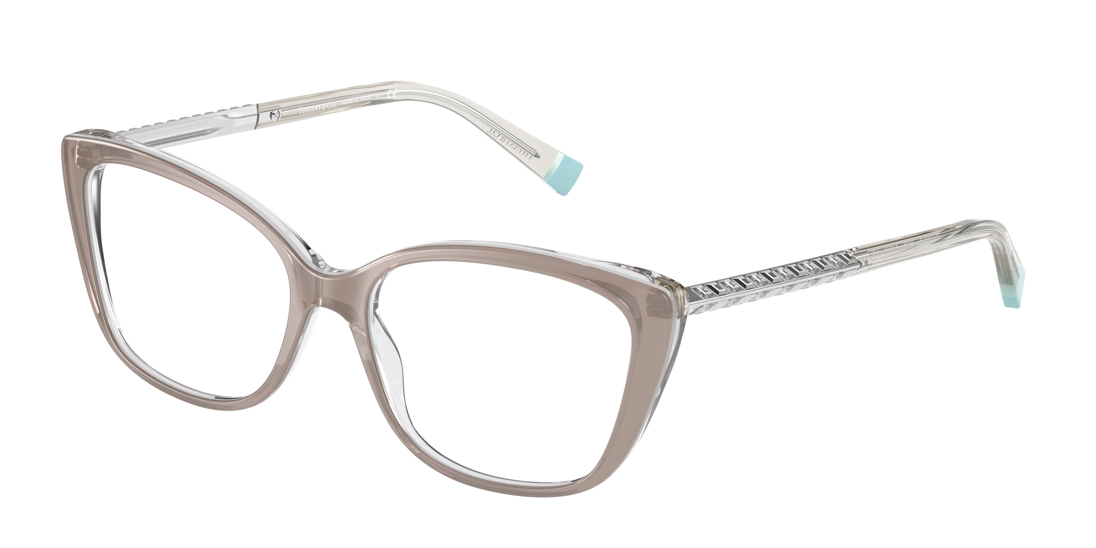 Tiffany TF2208B Cat Eye Eyeglasses  8335-Satin Champagne Gradient 54-140-16 - Color Map Brown