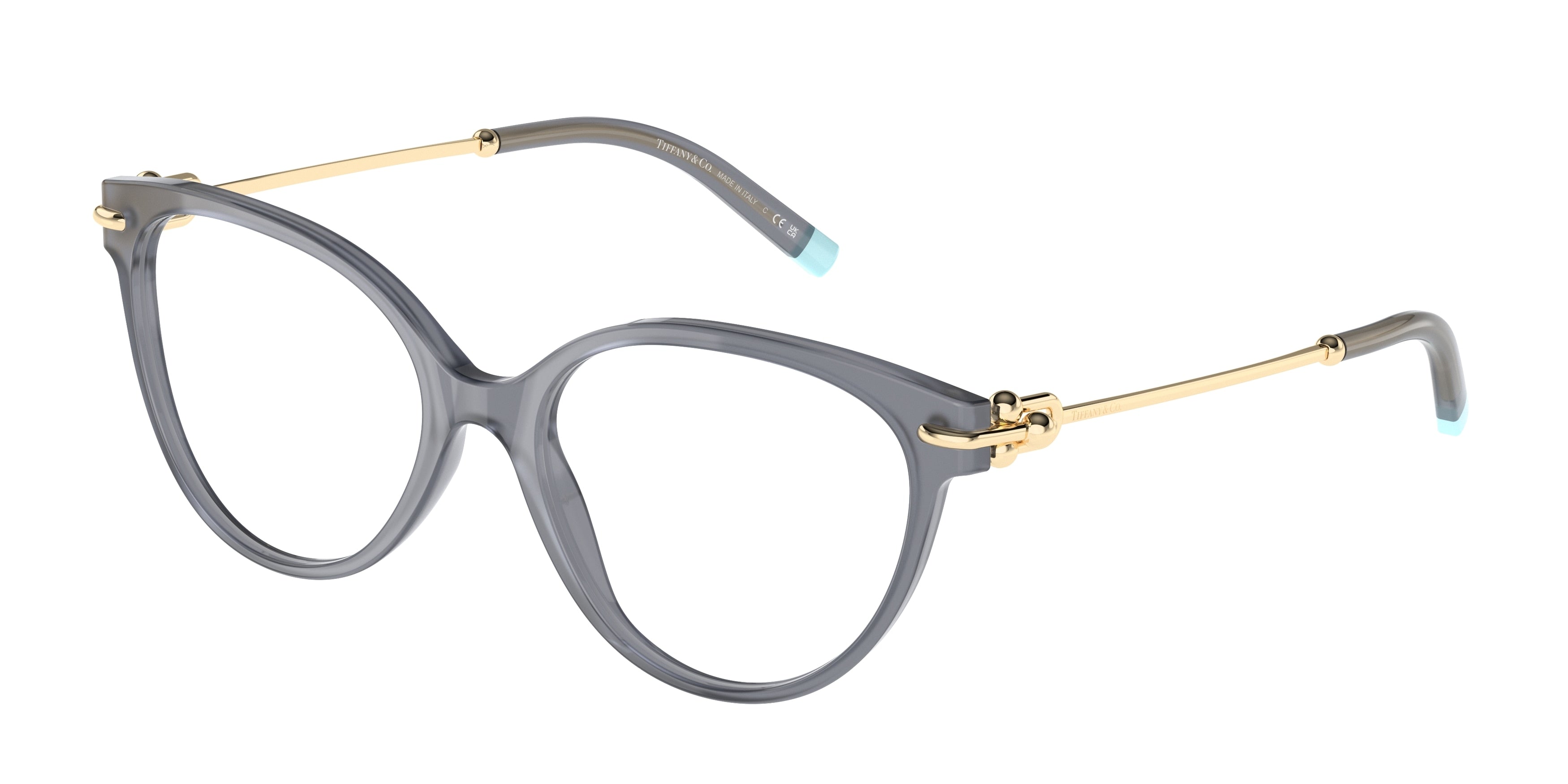Tiffany TF2217 Cat Eye Eyeglasses  8399-Opal Blue 53-140-17 - Color Map Blue