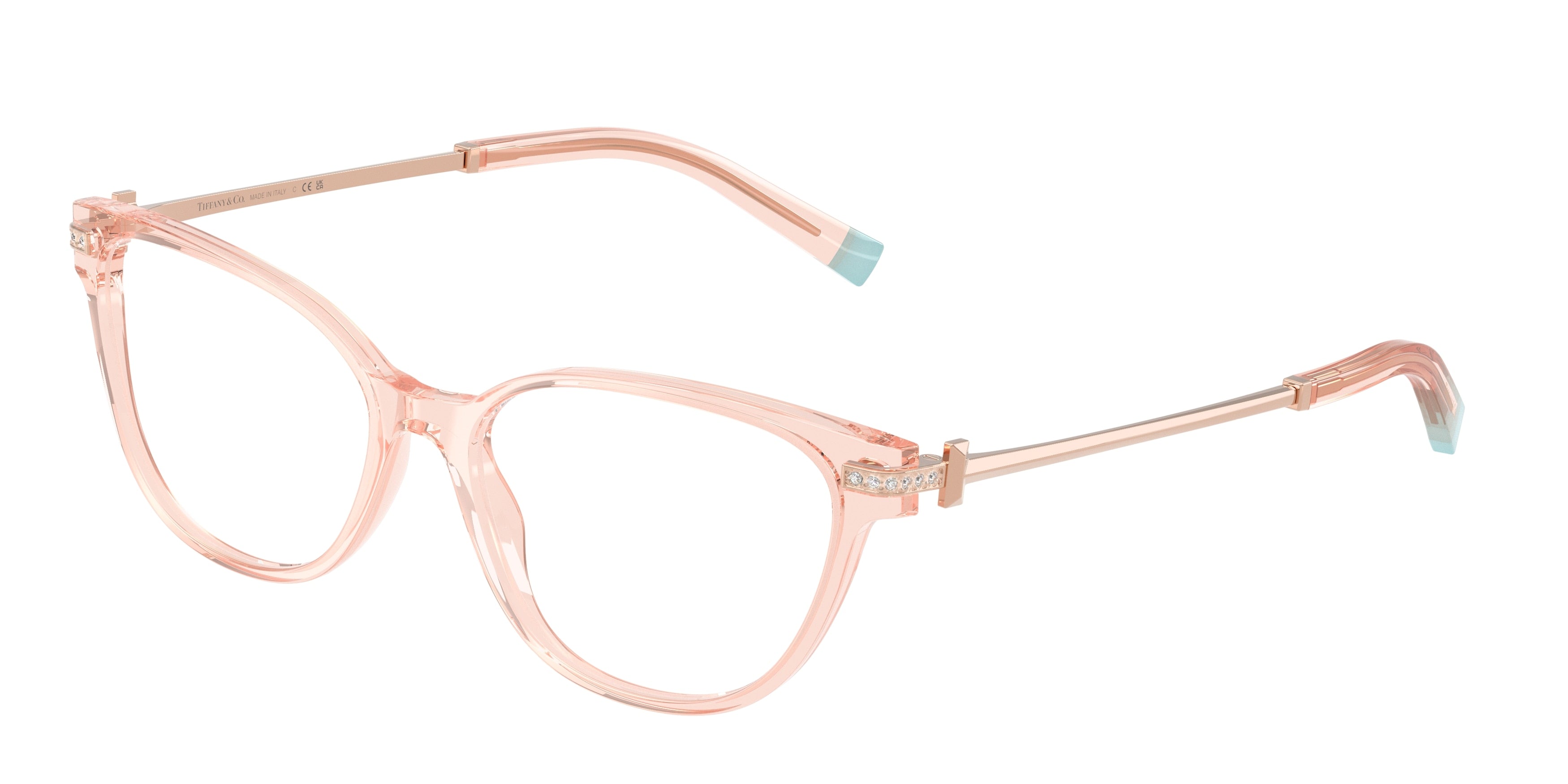 Tiffany TF2223B Cat Eye Eyeglasses  8278-Crystal Nude 54-140-16 - Color Map Transparent