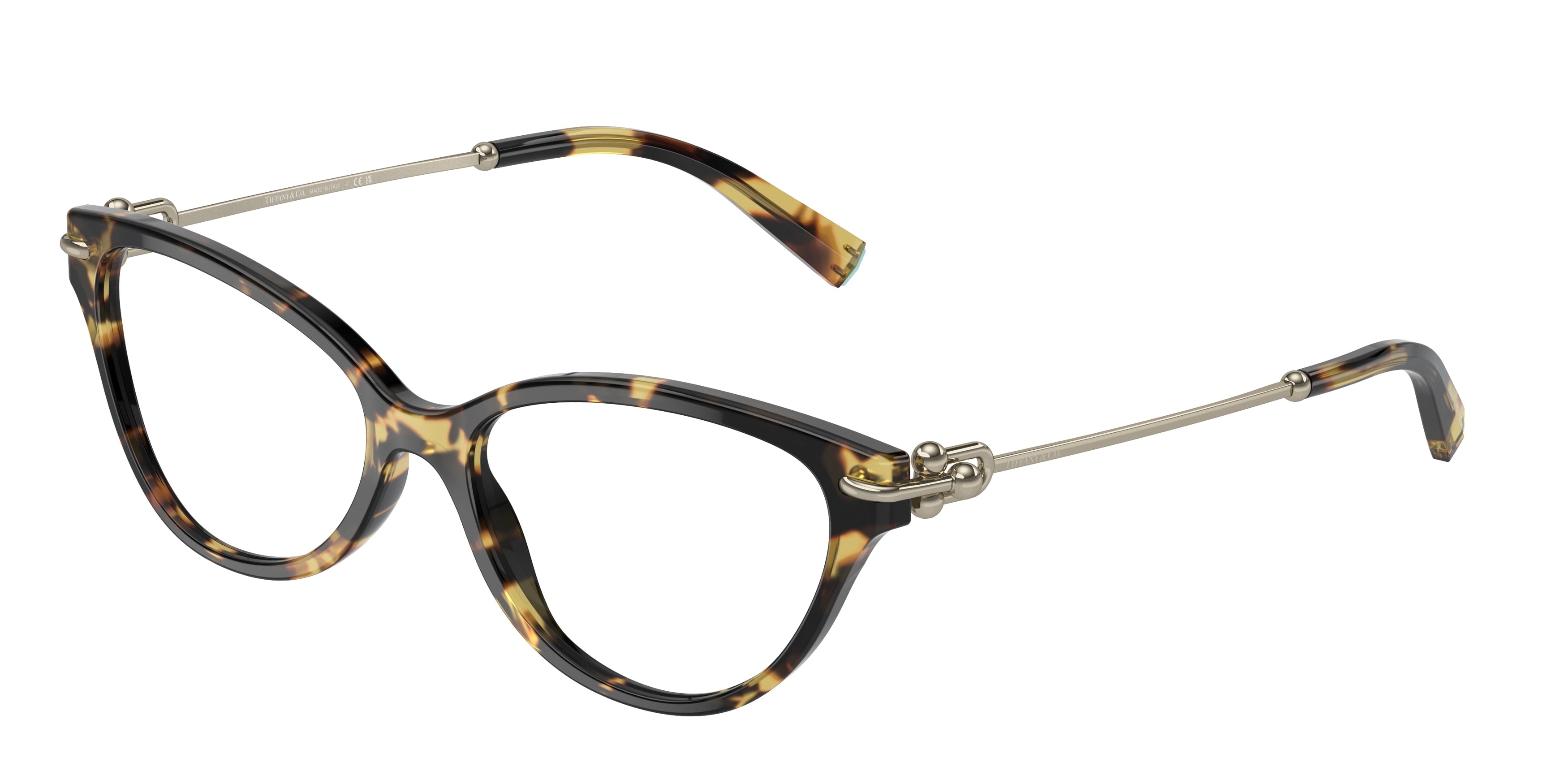 Tiffany TF2231F Cat Eye Eyeglasses  8064-Yellow Havana 54-140-16 - Color Map Tortoise
