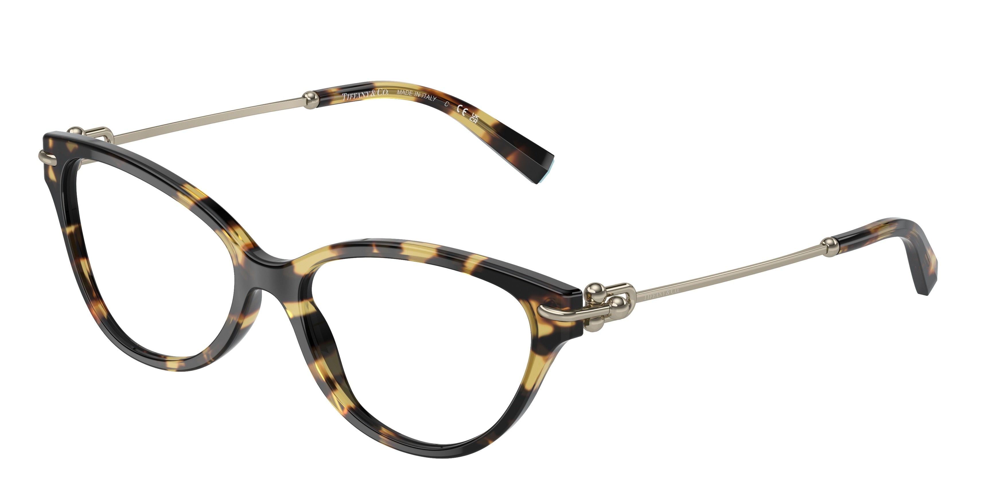 Tiffany TF2231 Cat Eye Eyeglasses  8064-Yellow Havana 54-140-16 - Color Map Tortoise