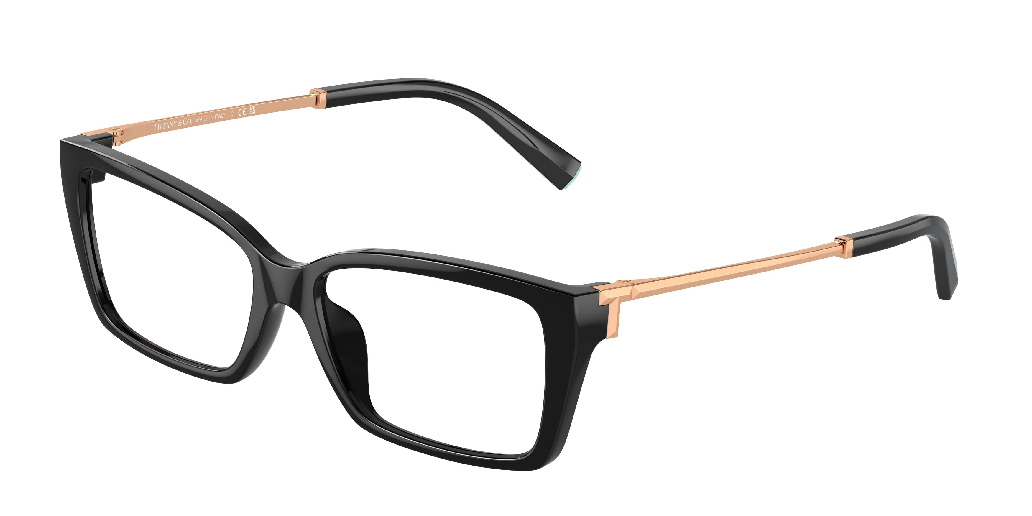 Tiffany TF2239U Rectangle Eyeglasses  8001-Black 54-135-15 - Color Map Black