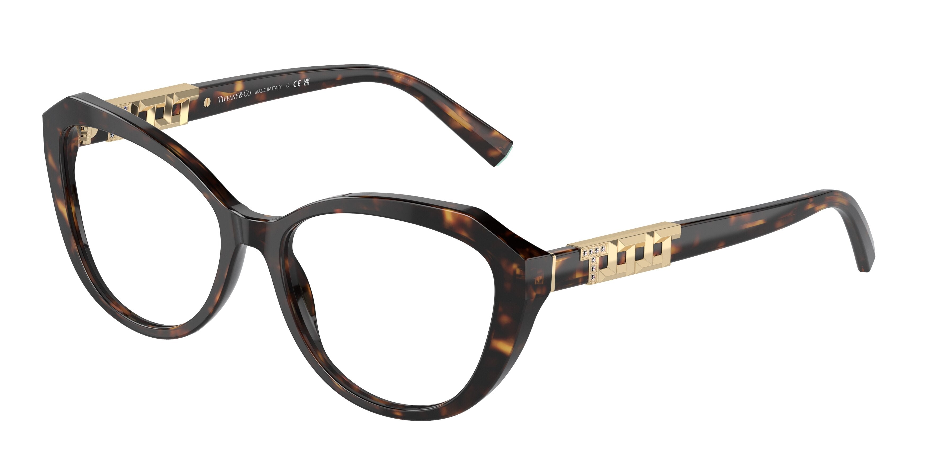 Tiffany TF2241BF Cat Eye Eyeglasses  8015-Havana 52-140-16 - Color Map Tortoise