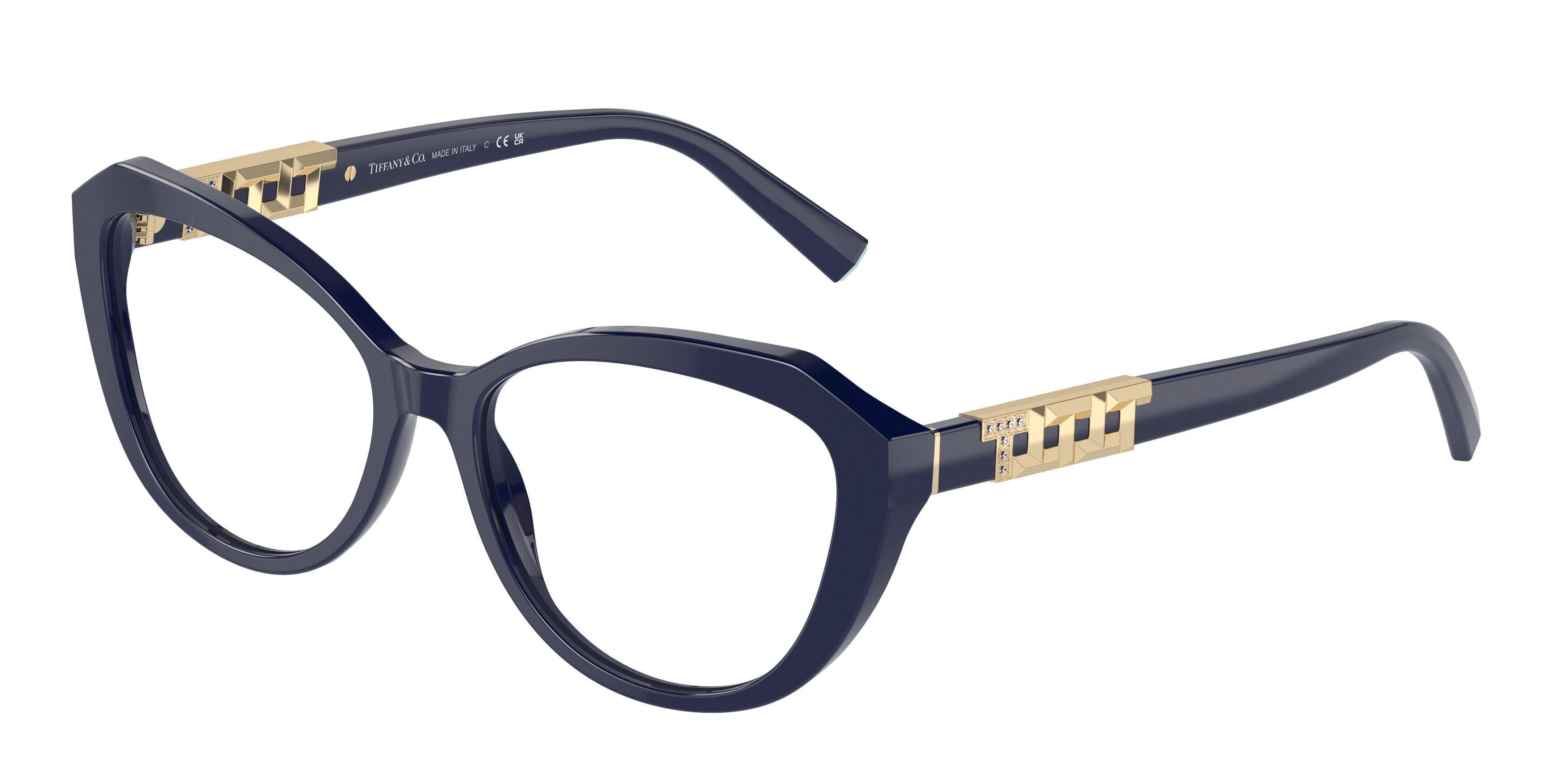Tiffany TF2241BF Cat Eye Eyeglasses  8396-Dark Blue 52-140-16 - Color Map Blue