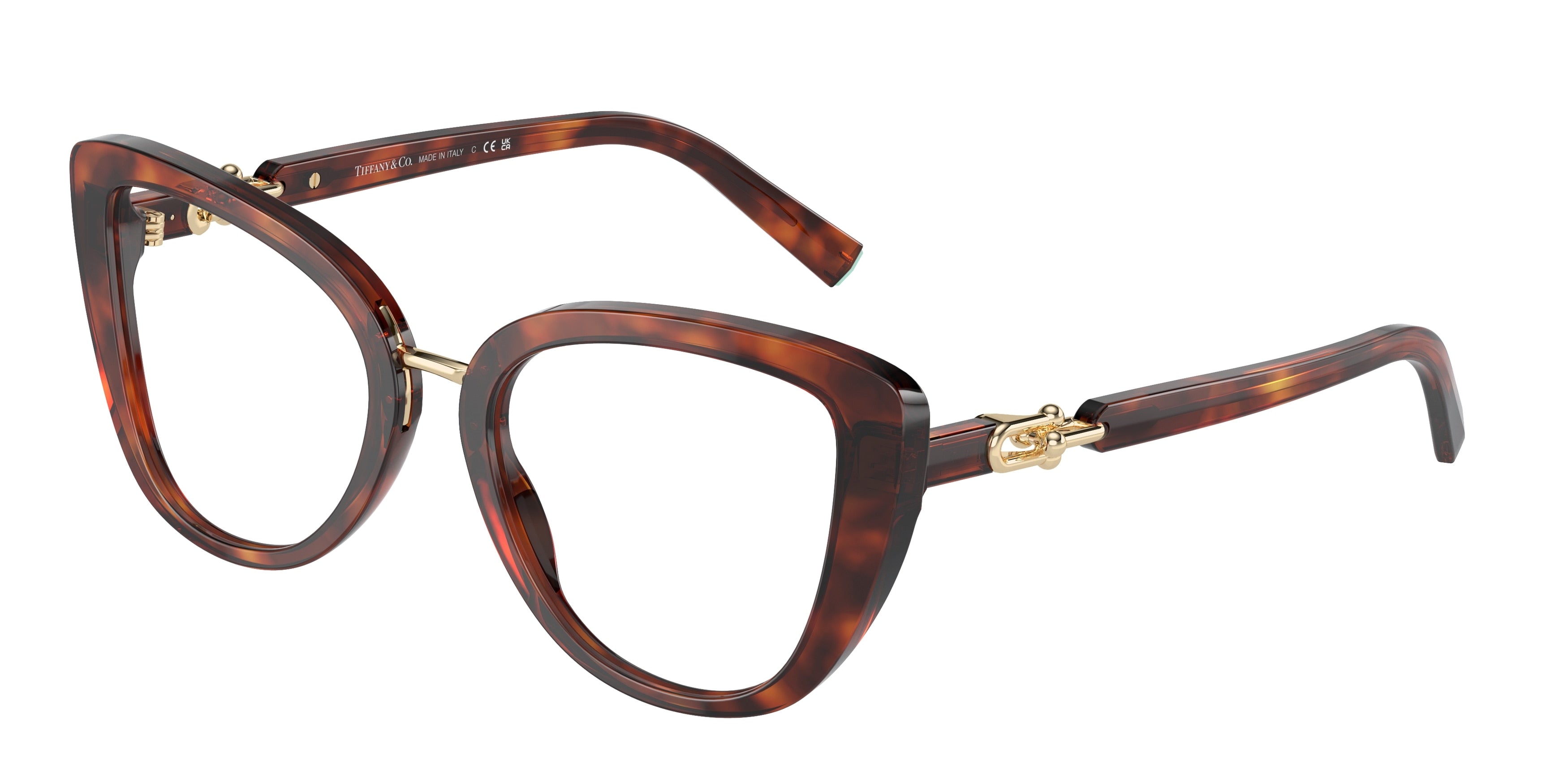 Tiffany TF2242 Cat Eye Eyeglasses  8002-Havana 52-140-19 - Color Map Tortoise