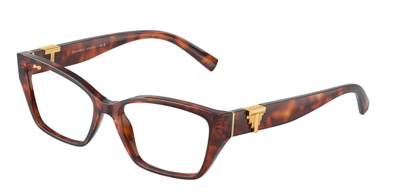 Tiffany TF2247 Rectangle Eyeglasses  8002-Havana 52-140-16 - Color Map Tortoise