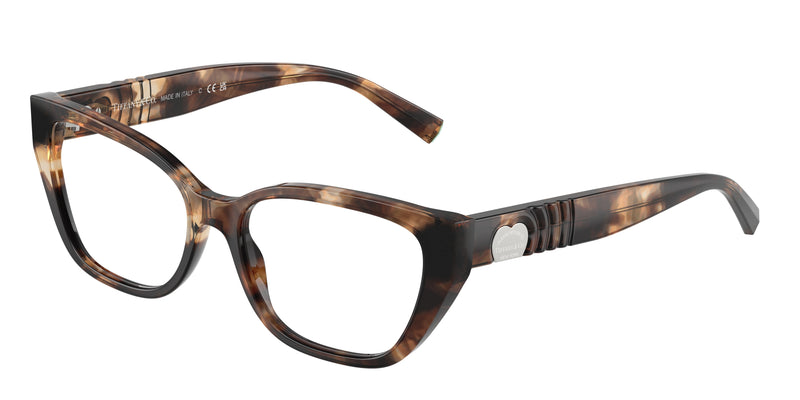 Tiffany TF2259 Cat Eye Eyeglasses  8421-Spotted Brown Havana 54-140-16 - Color Map Brown