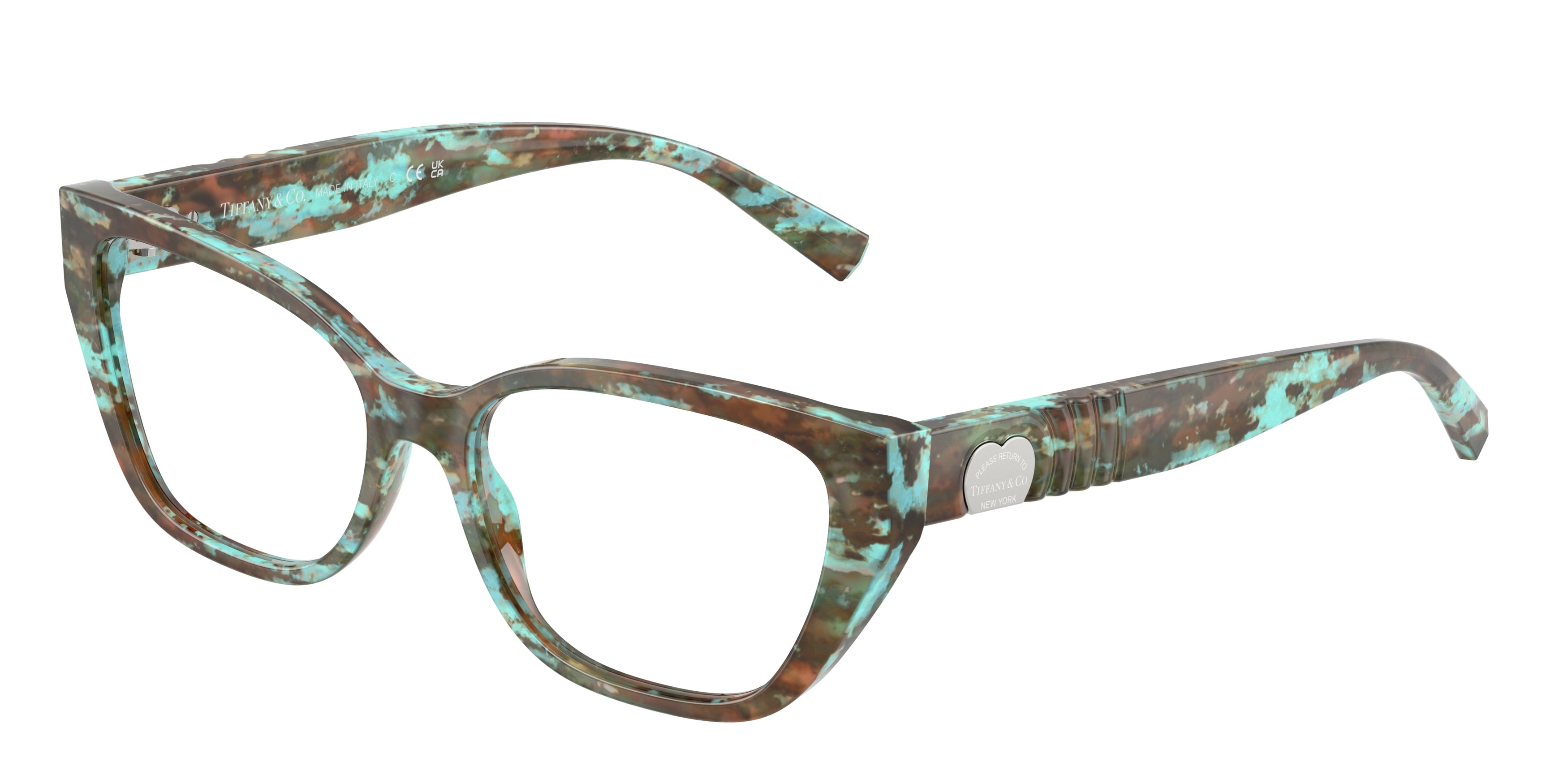 Tiffany TF2259 Cat Eye Eyeglasses  8422-Havana Tiffany Blue 54-140-16 - Color Map Tortoise
