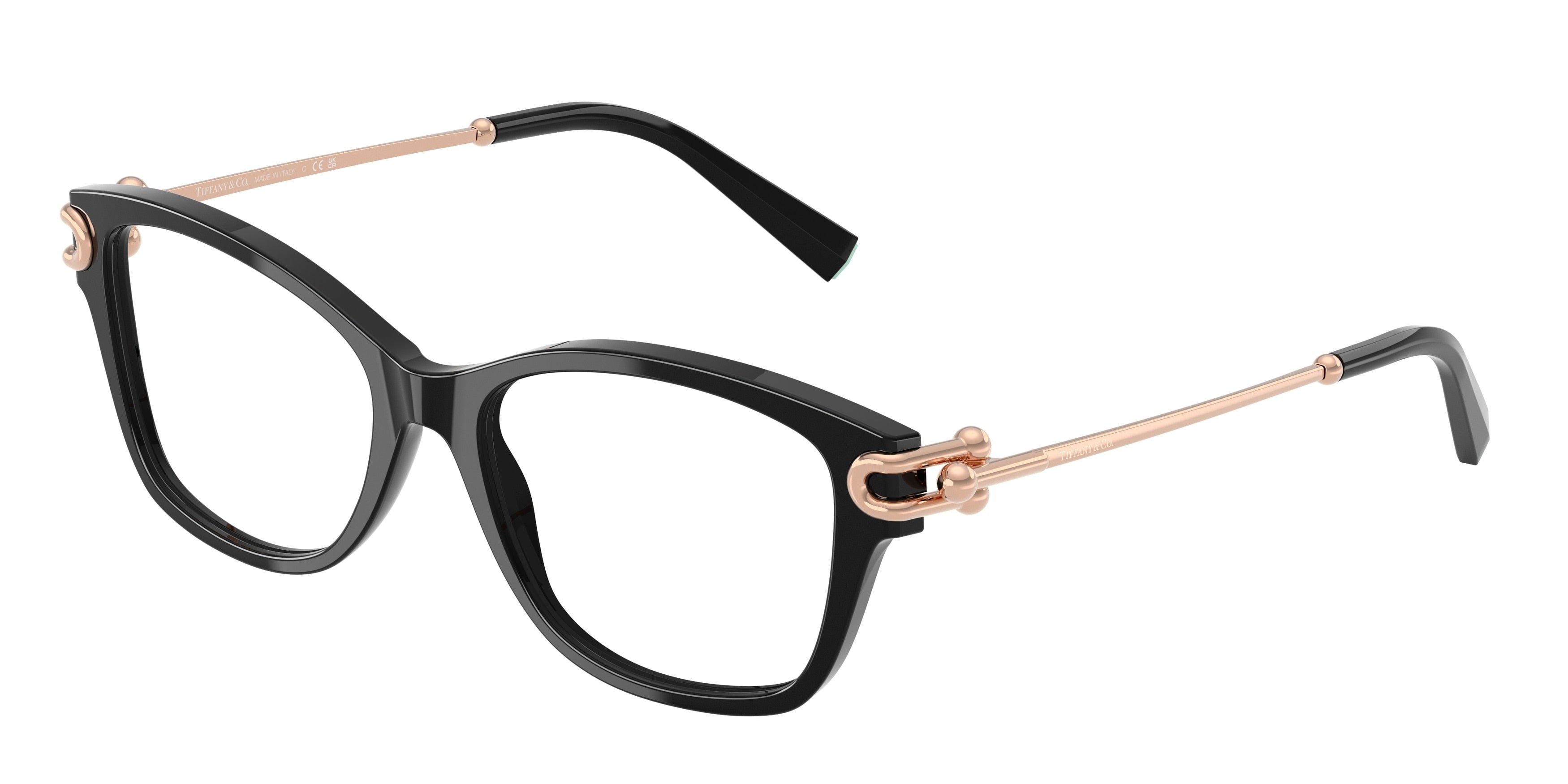Tiffany TF2266 Butterfly Eyeglasses  8001-Black 53-140-17 - Color Map Black
