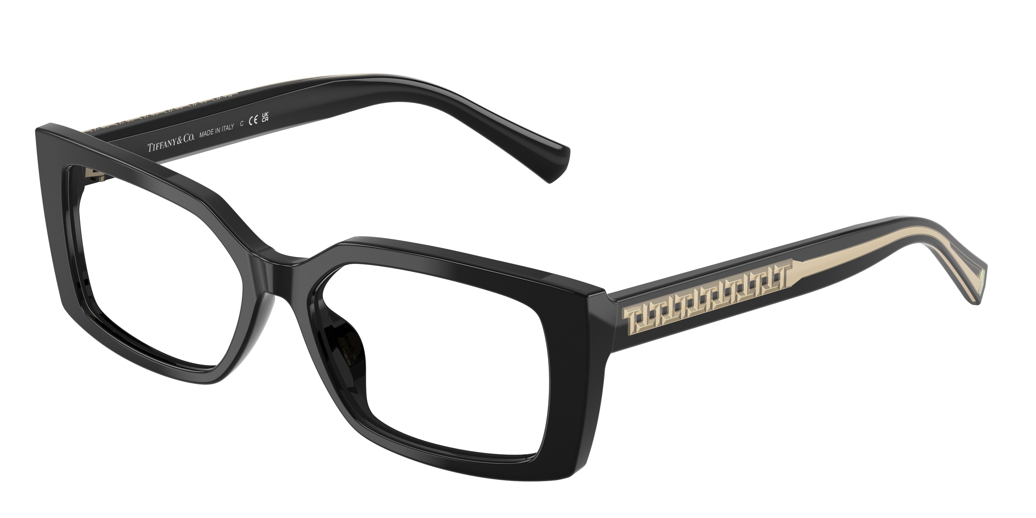 Tiffany TF2269U Rectangle Eyeglasses  8001-Black 54-140-16 - Color Map Black