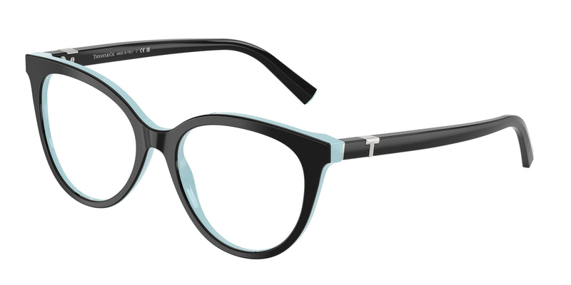 Tiffany TF2277 Cat Eye Eyeglasses  8055-Black On Tiffany Blue 53-140-17 - Color Map Black