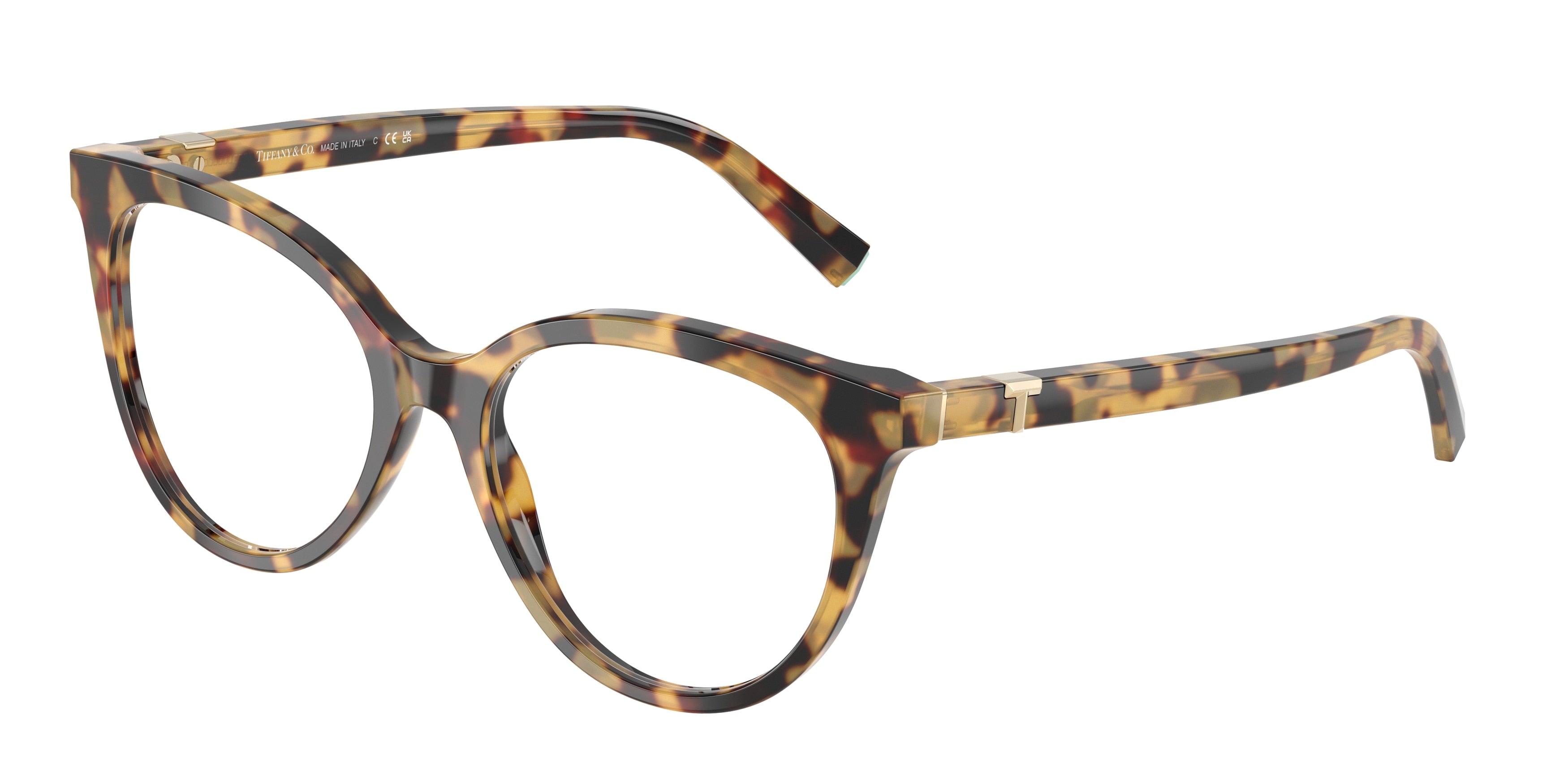 Tiffany TF2277 Cat Eye Eyeglasses  8064-Blonde Havana 53-140-17 - Color Map Tortoise