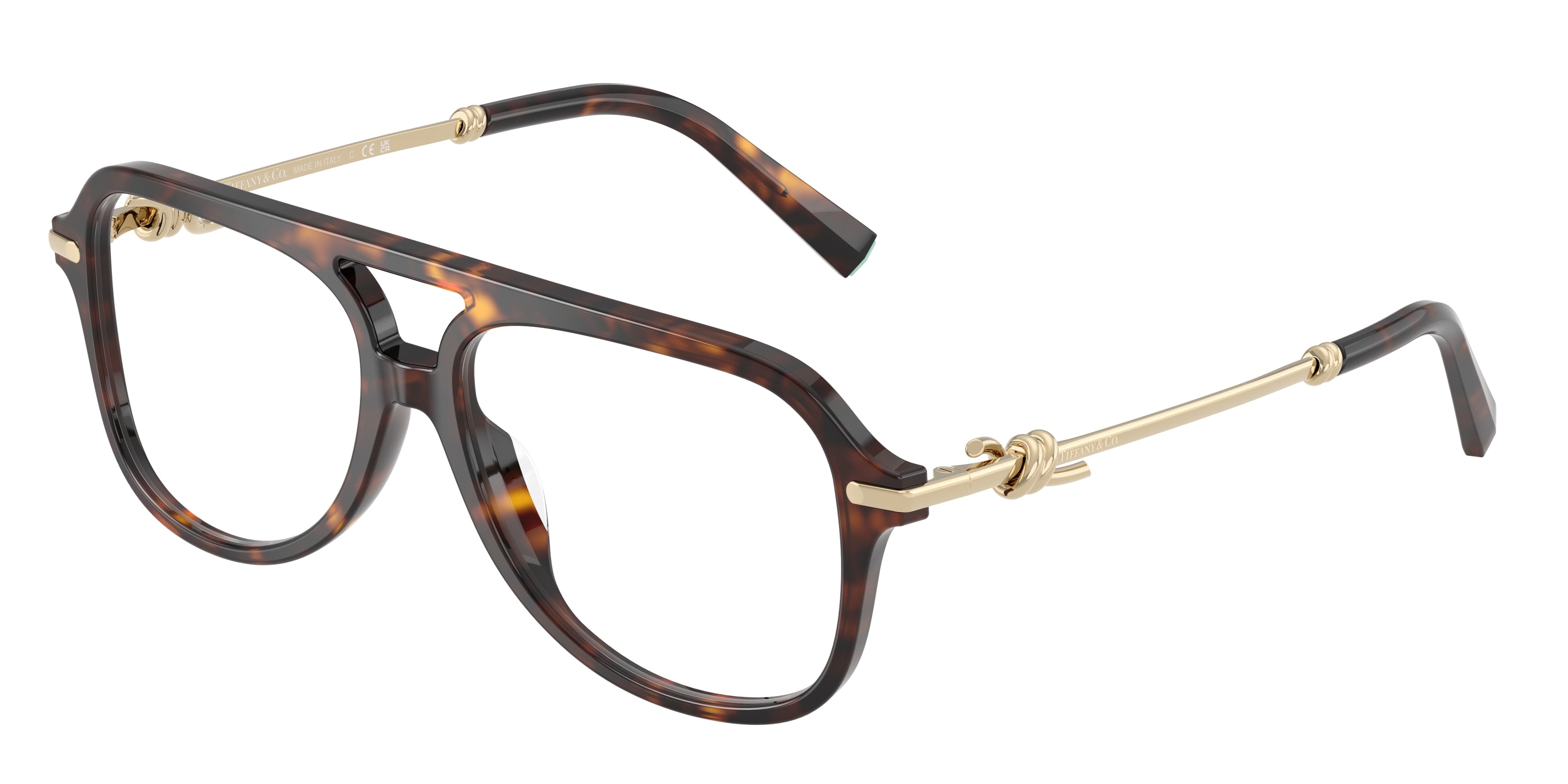 Tiffany TF2283 Pilot Eyeglasses  8015-Havana 56-145-15 - Color Map Tortoise